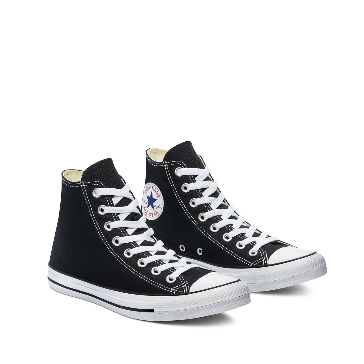 Chuck taylor all star core canvas high top trainers, plain black ...