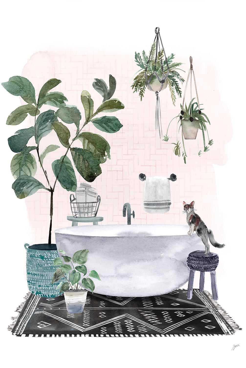 Tableau zen bain dans la cour, HEXOA