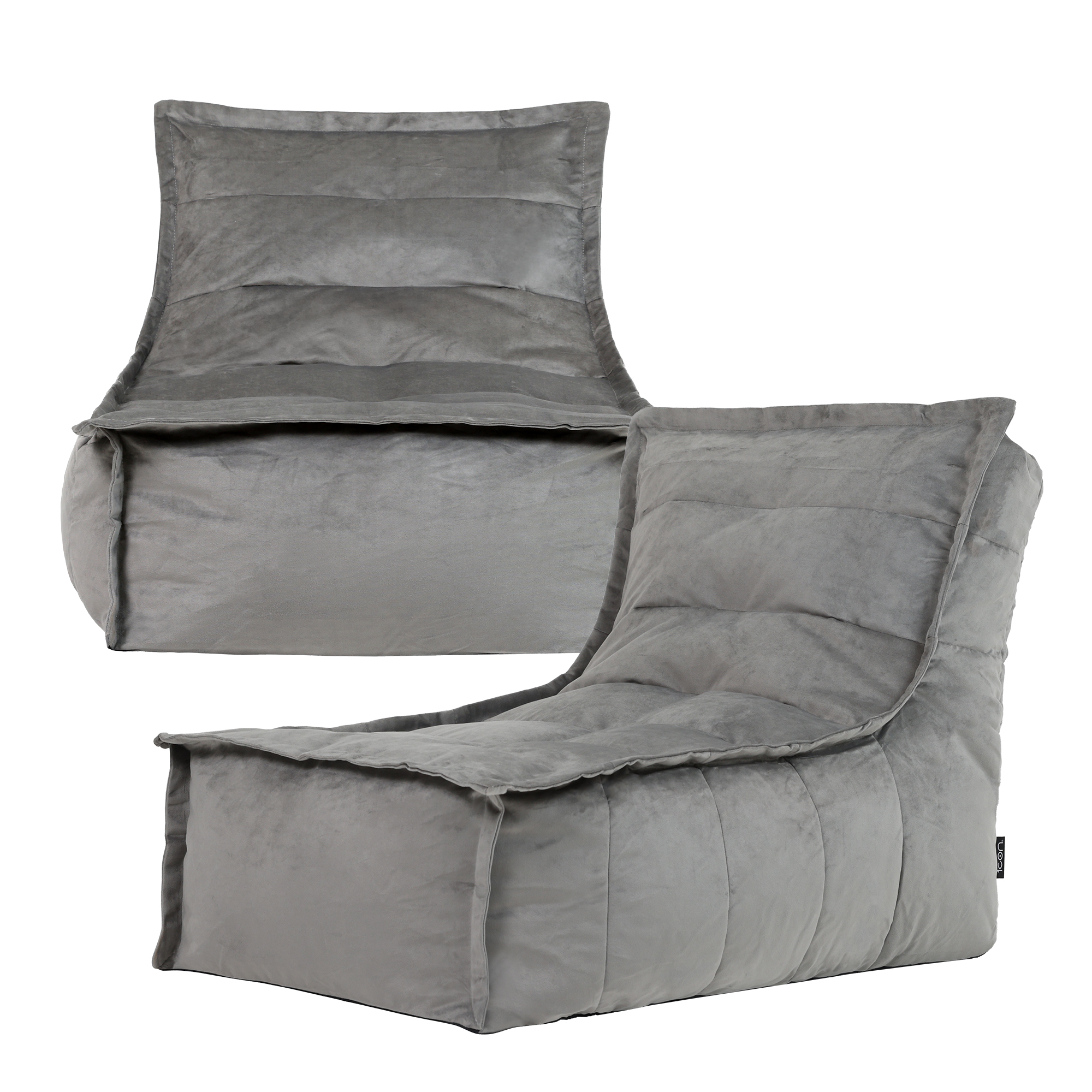 Lot de 2 Poufs chauffeuse velours - DOLCE, ICON