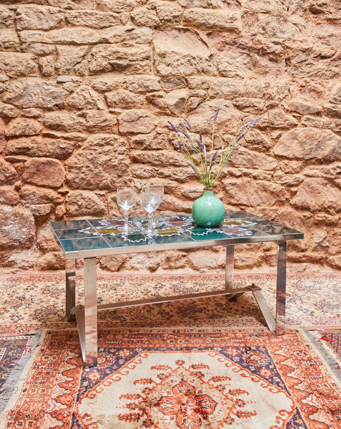 Table basse en céramique Léonie N°1013 - Bon état, DEBONGOUT