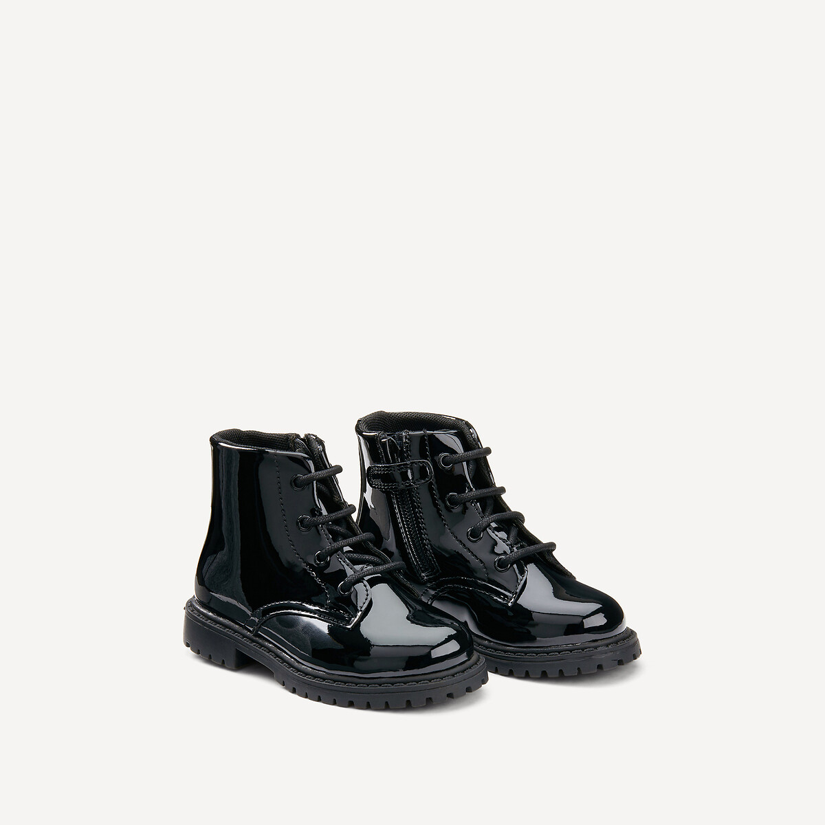 Bottines vernis zippées et à lacets, LA REDOUTE COLLECTIONS