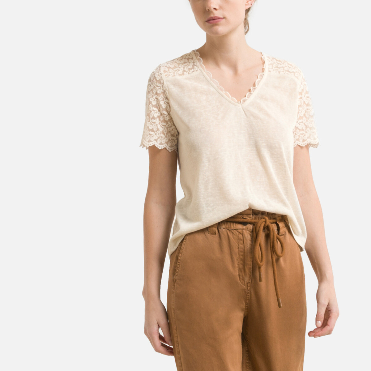 Bluse mit V-Ausschnitt Damen Kleidung Tops & T-Shirts ¾-Blusen Vero Moda ¾-Blusen 