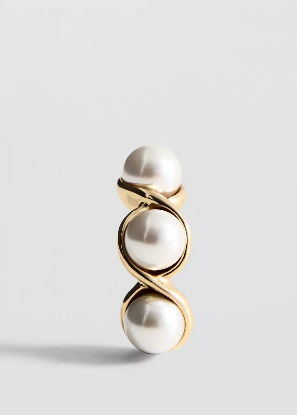 Boucles d’oreilles torsadées perles, MANGO