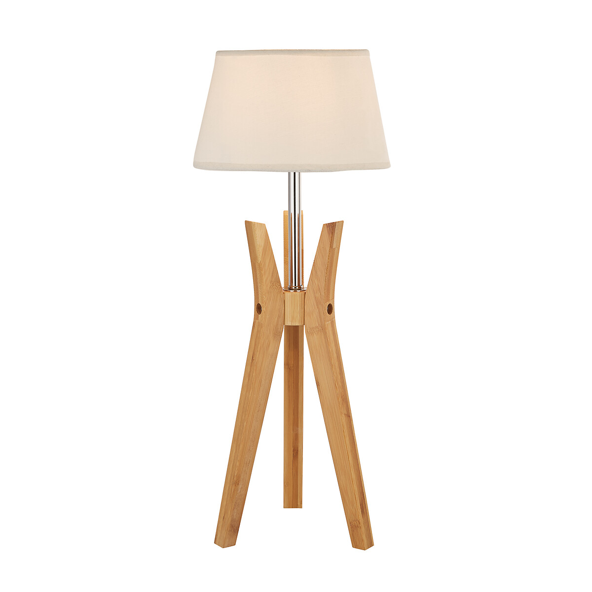 Tapered Natural Wood Tripod Table Lamp, White And Natural Wood Table Lamp Base