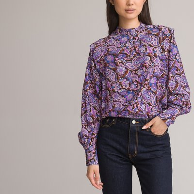Paisley Print Blouse with High Neck and Long Sleeves LA REDOUTE COLLECTIONS