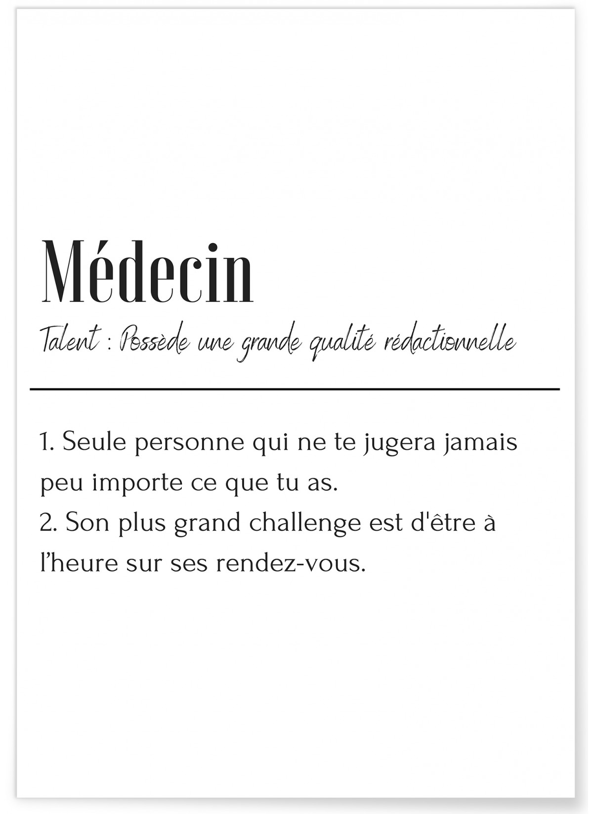 Affiche Définition Médecin, L'AFFICHERIE