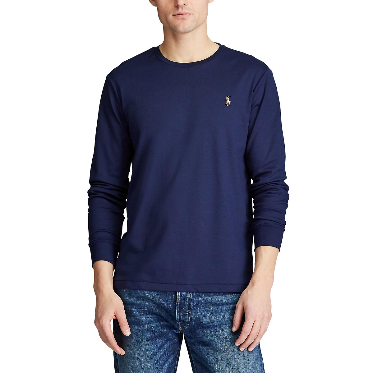 Long sleeve cotton t-shirt , navy blue, Polo Ralph Lauren | La Redoute