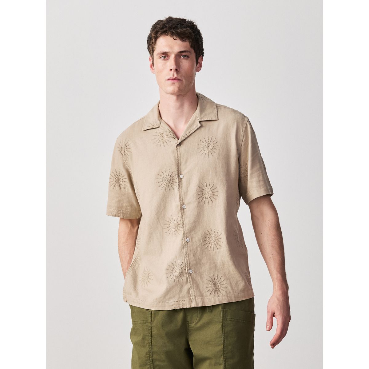 Chemise brodée et texturée à manches courtes, NEXT