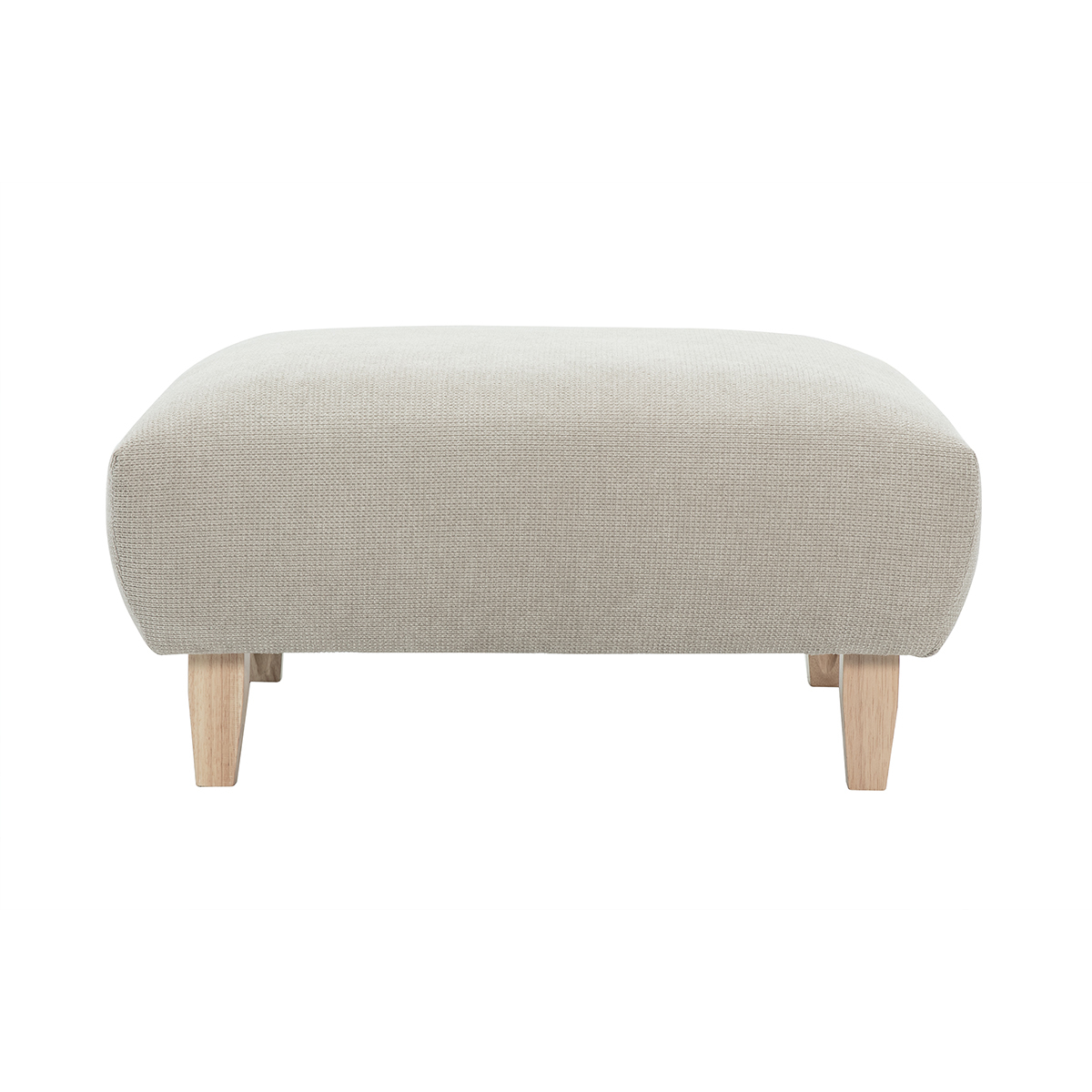 Pouf repose-pieds en tissu chenille terre brûlée et bois clair L75 cm BASTILLE, MILIBOO