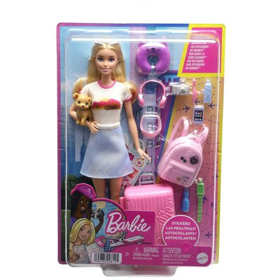 Barbie - coffret poupée barbie en voyage avec chiot - poupée mannequin - 3 ans et + BARBIE