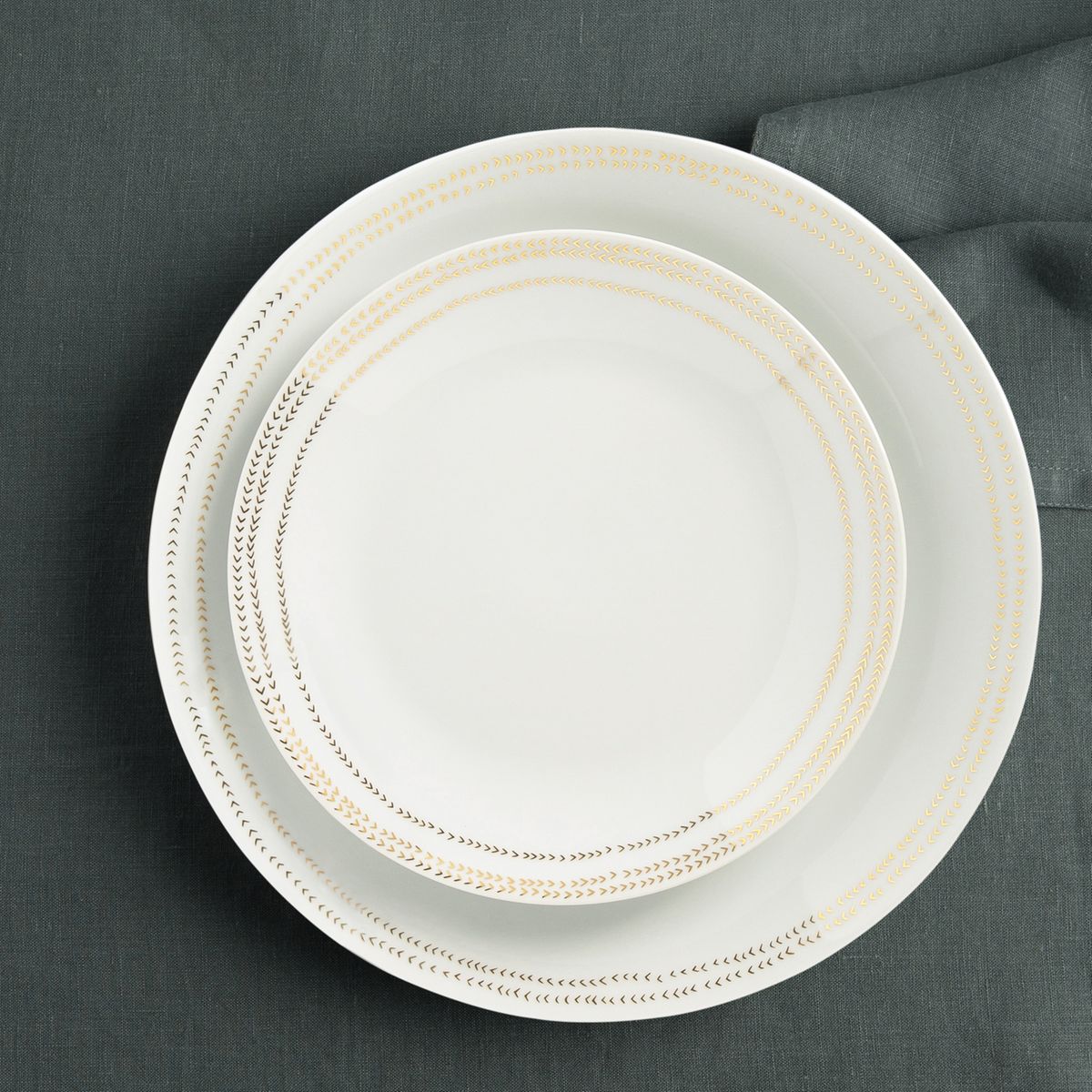 MACOSA WV50233 Lot de 2 assiettes de présentation Noir//doré