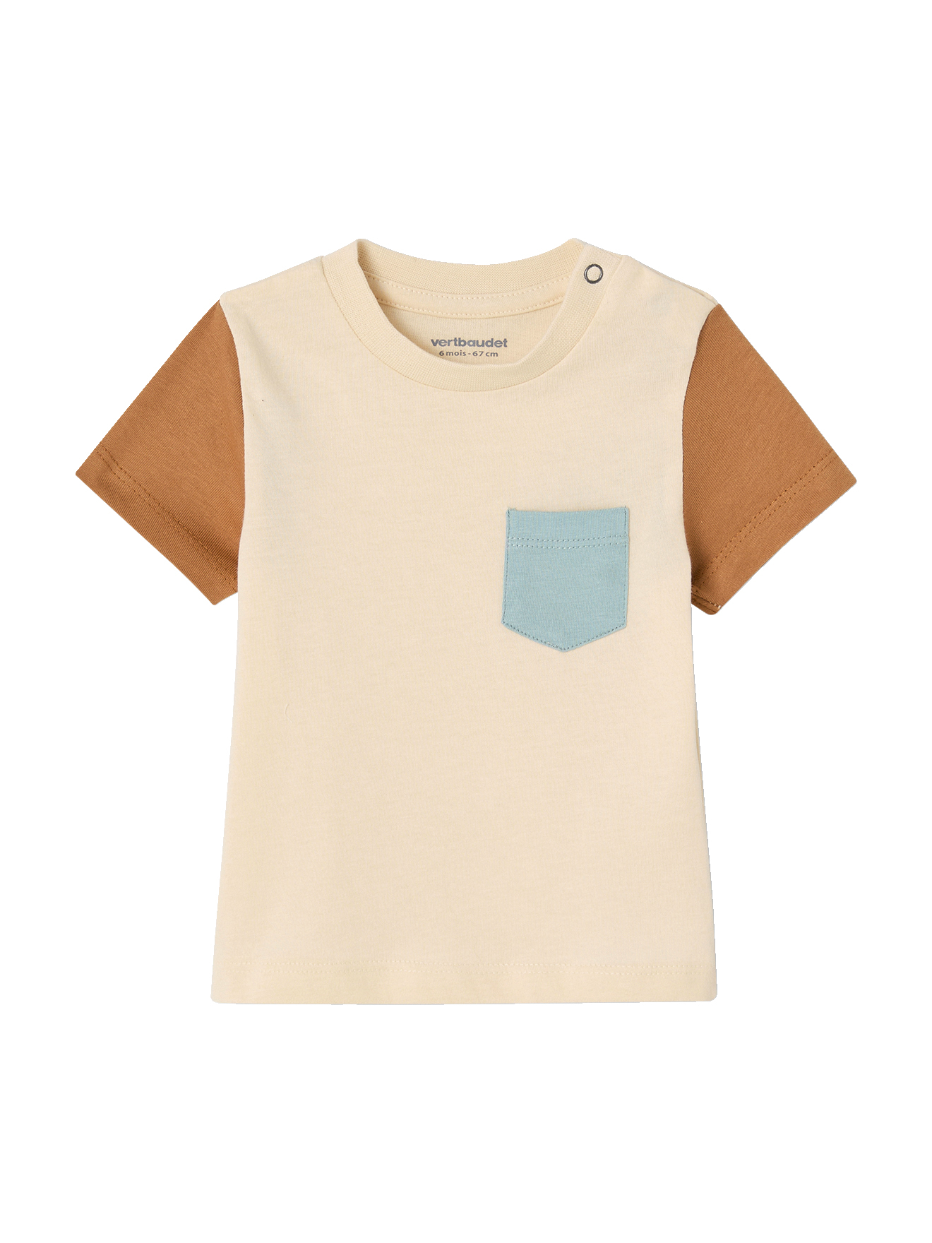 T-shirt colorblock manches courtes Oeko-Tex®, VERTBAUDET