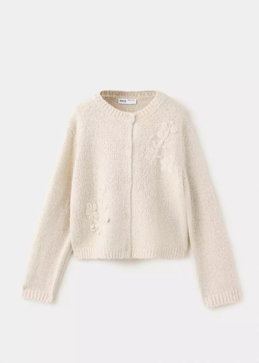 Cardigan maille avec broderie à fleurs, MANGO BABY