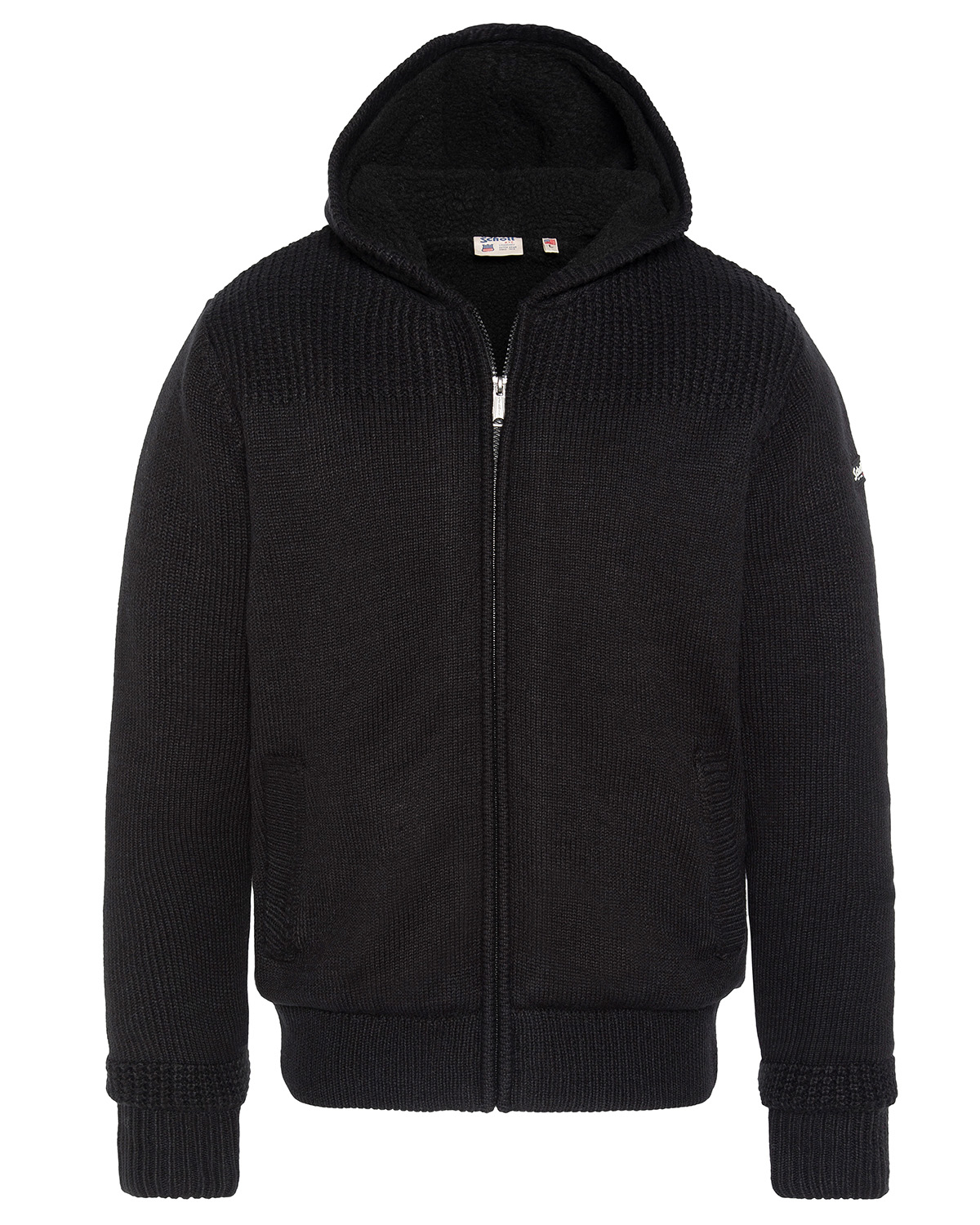 Gilet à capuche doublé sherpa, SCHOTT