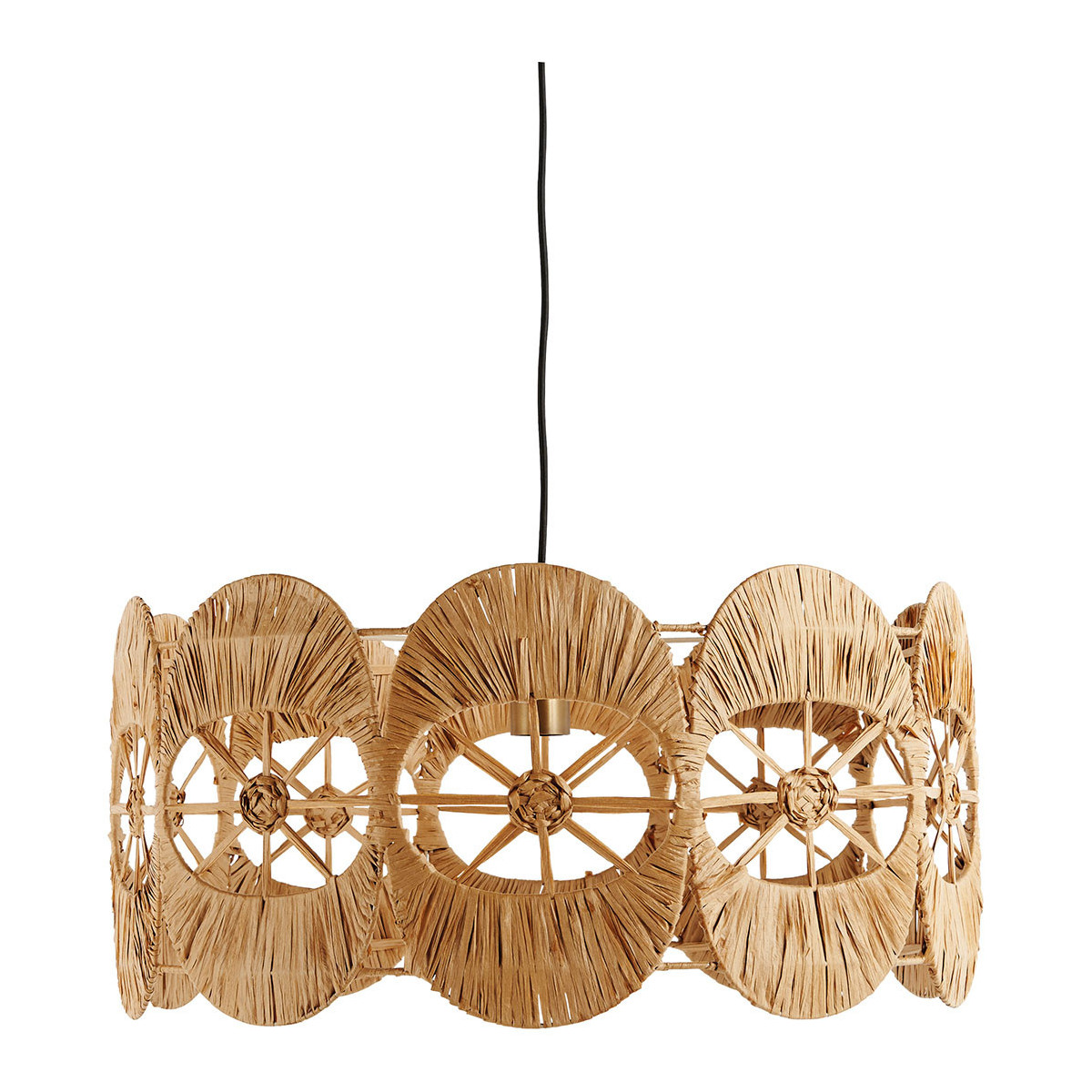 Suspension raphia naturel dia 60x30, BLANC D’IVOIRE