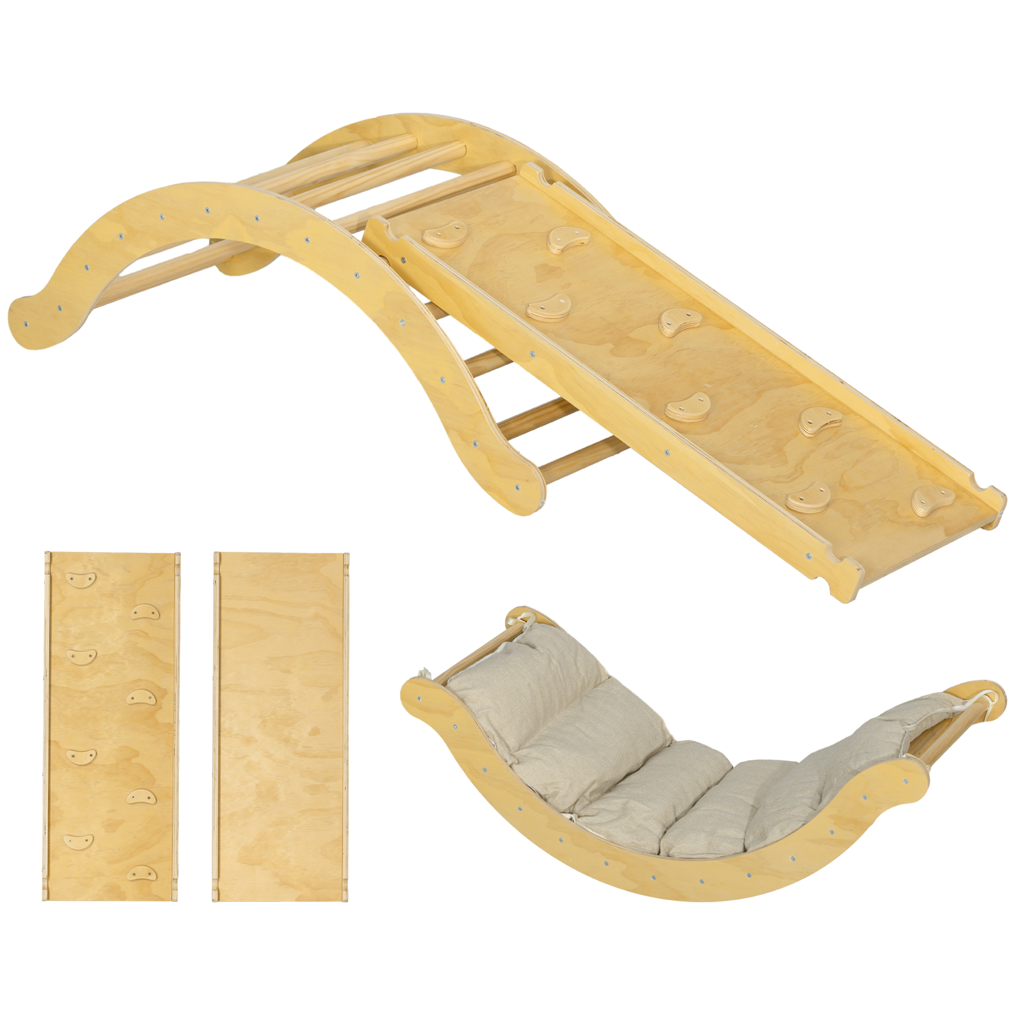 Parcours d'escalade pour enfants Pin Bois, AIYAPLAY