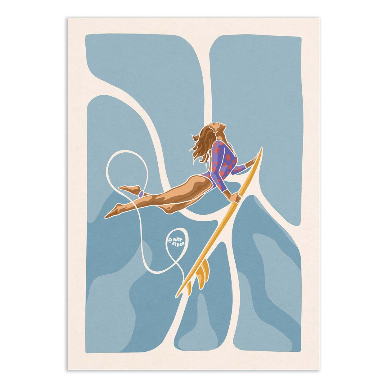 Affiche d'art - Blue Duckdive - Art Rider, WALL EDITIONS