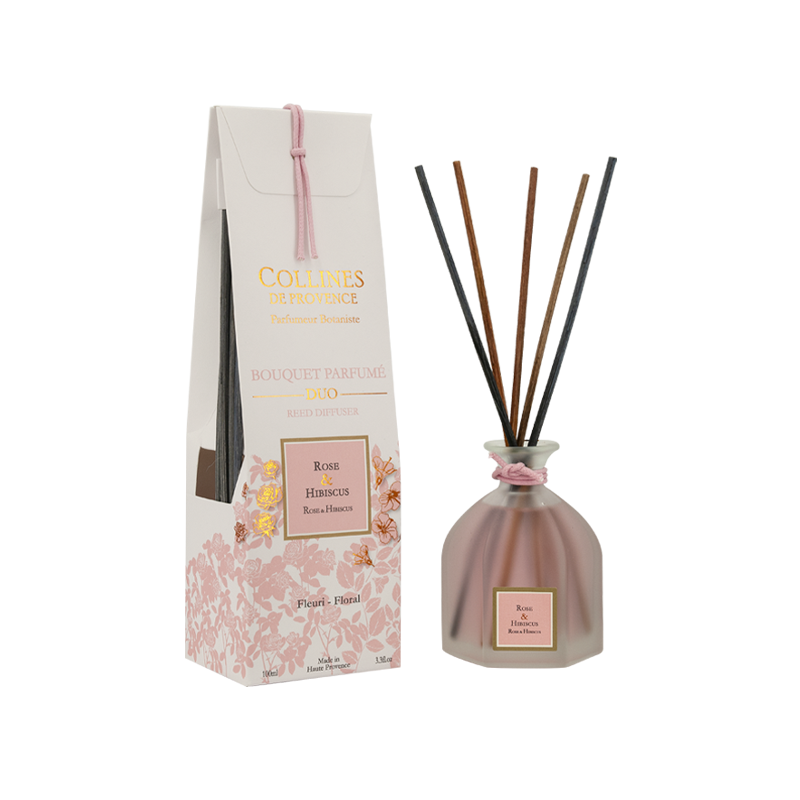 Diffuseur de parfum Coloré  ROSE & HIBISCUS, COLLINES DE PROVENCE