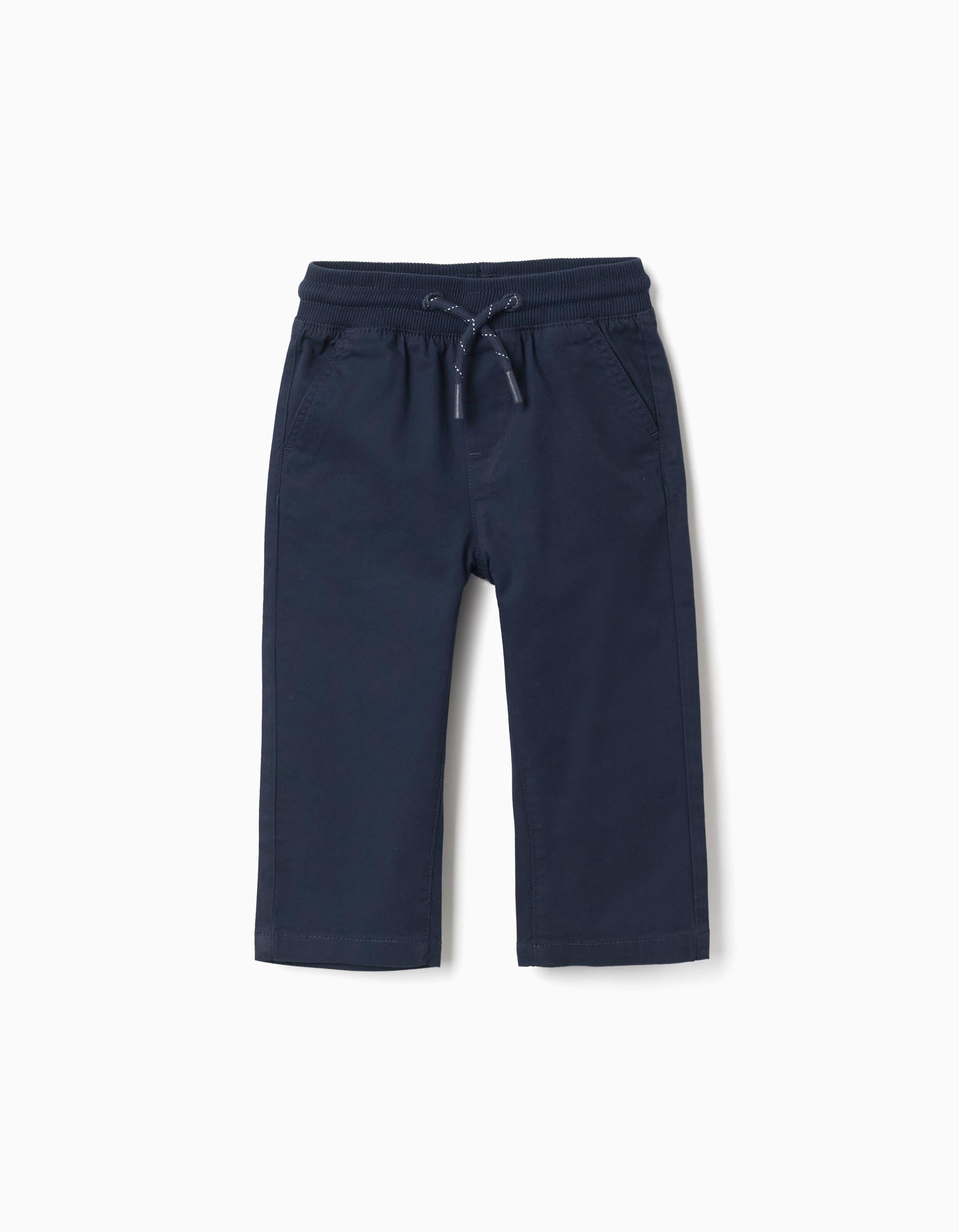 Pantalon ajusté en sergé avec cordon de serrage, ZIPPY