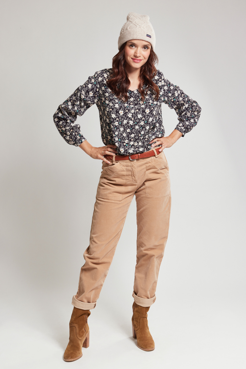 Blouse imprimé champêtre en cupro, ARMOR-LUX