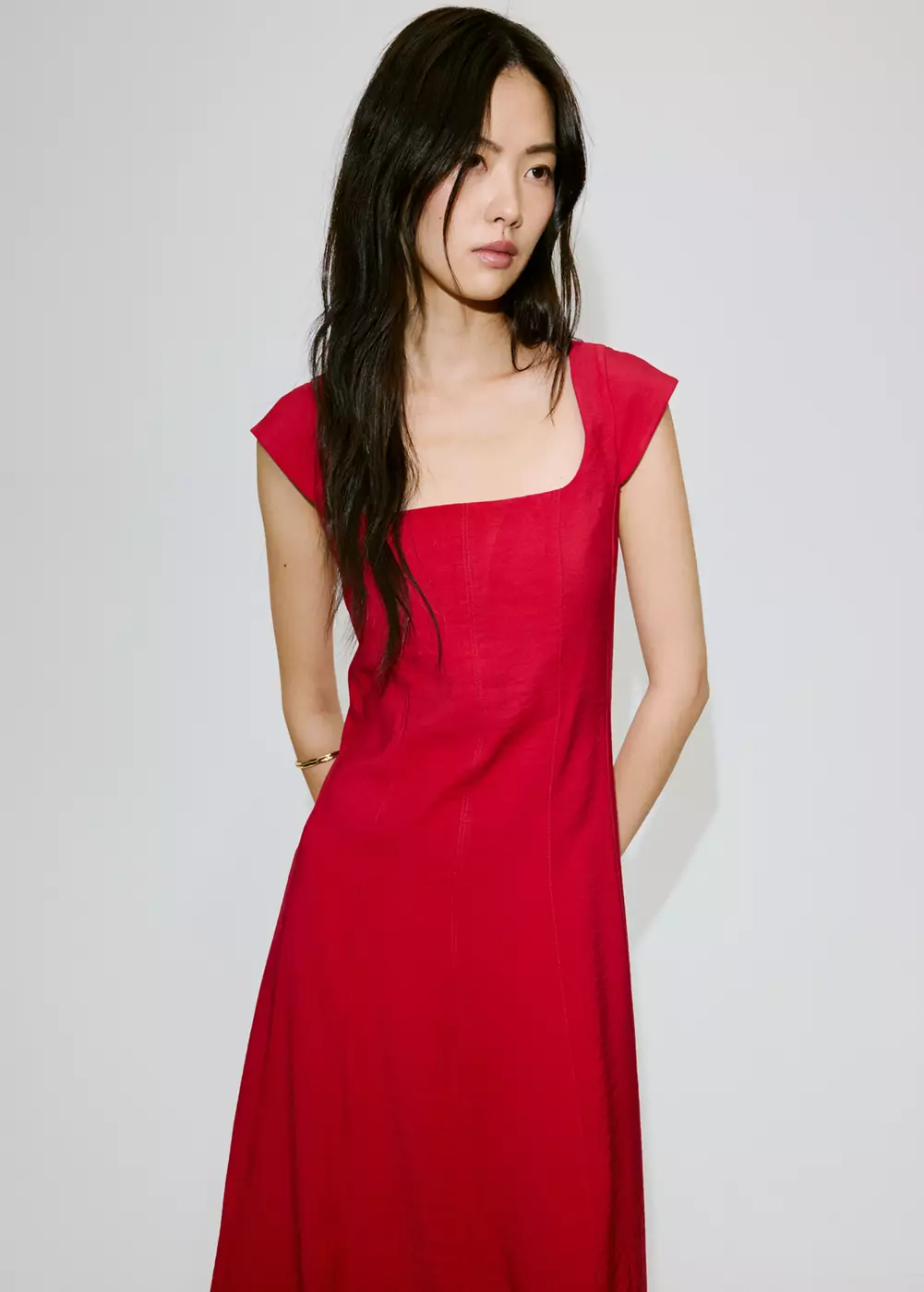 Robe évasée nœud au dos, MANGO
