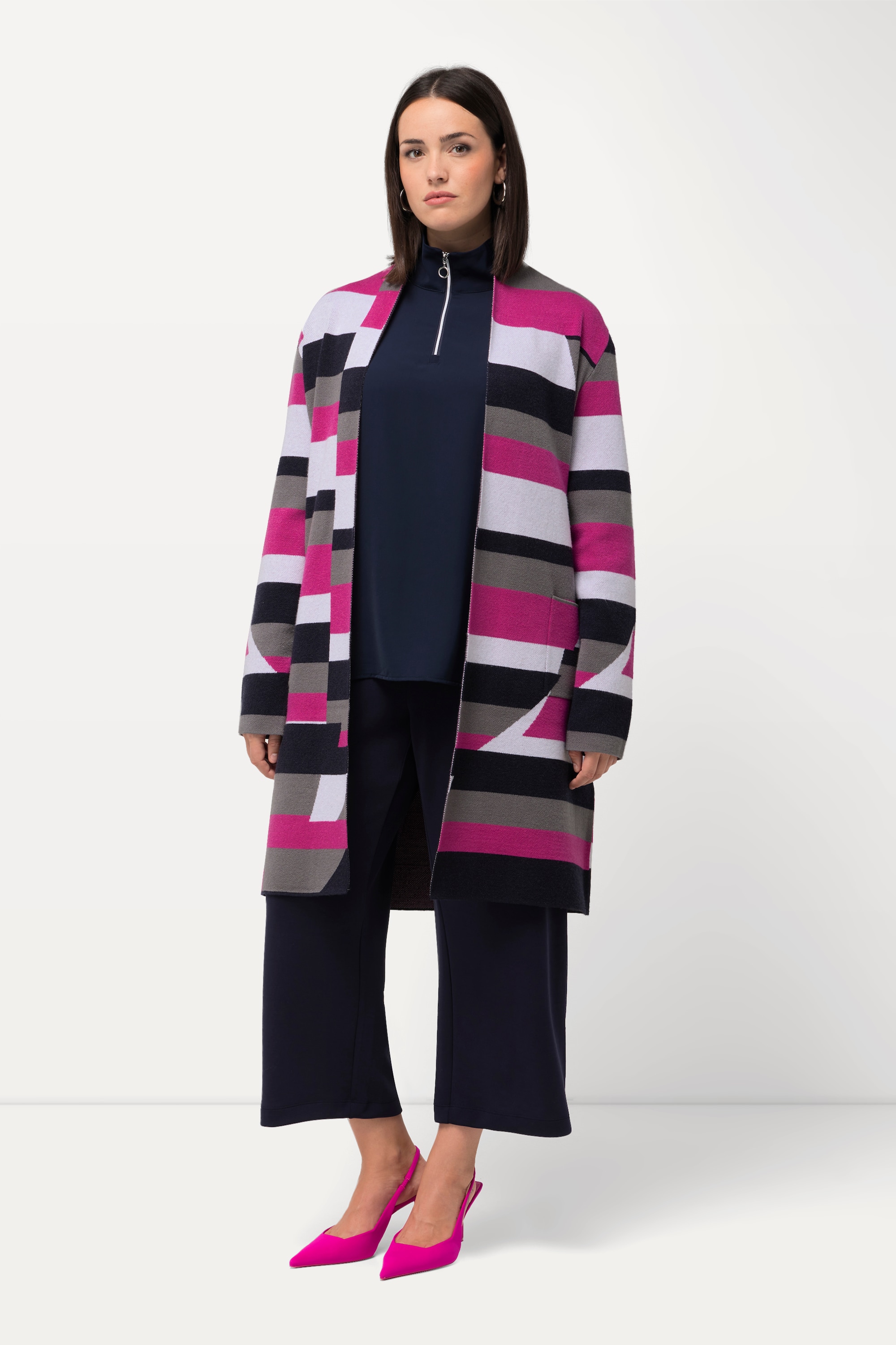 Cardigan motif Jacquard. Coupe ouverte et, ULLA POPKEN