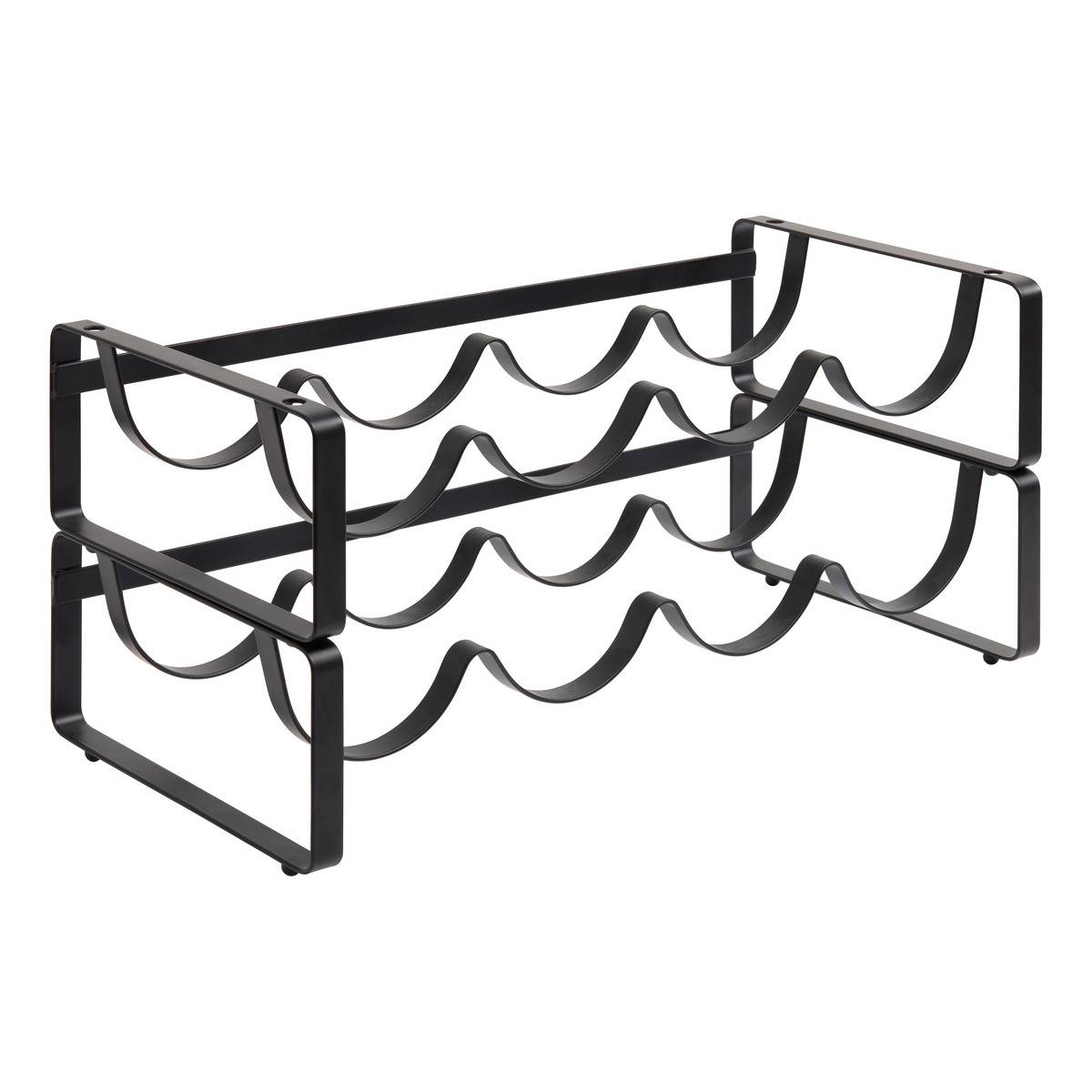 Range-bouteilles 6 places en acier ondulé BLACK EDITION, 5FIVE SIMPLY SMART