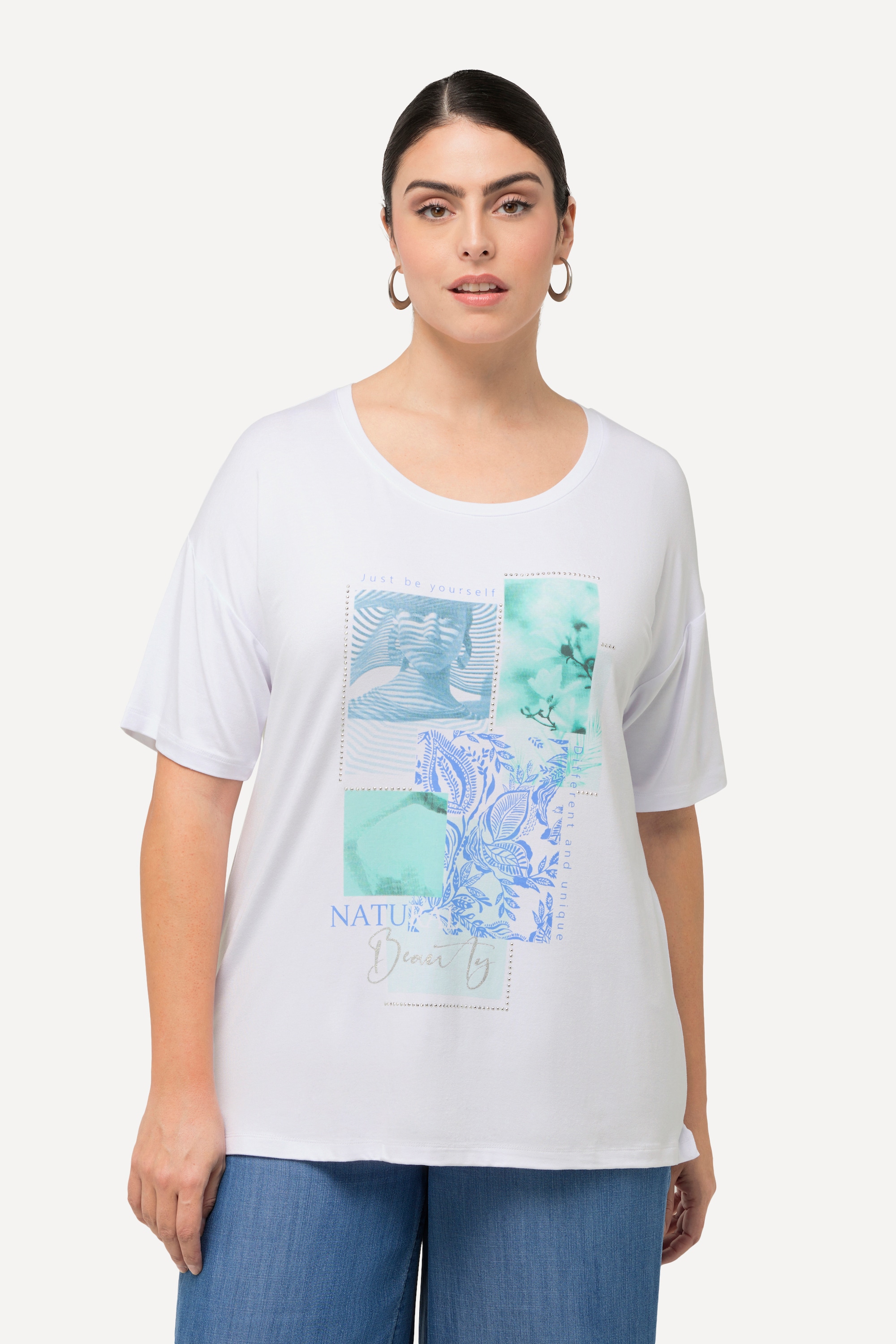 T-shirt avec petites pierres fantaisie et, ULLA POPKEN