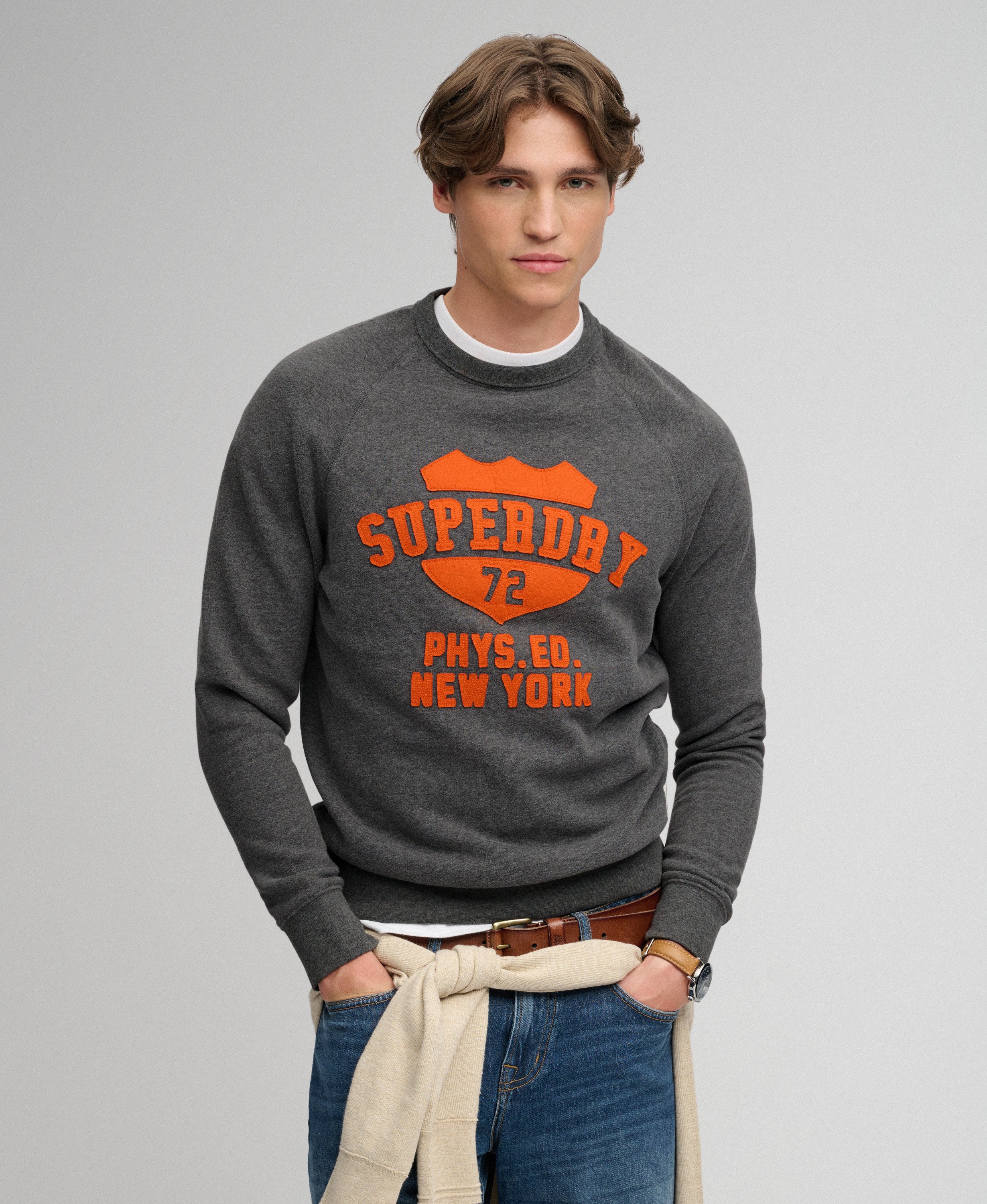 Sweat Athletic col rond coupe décontractée, SUPERDRY