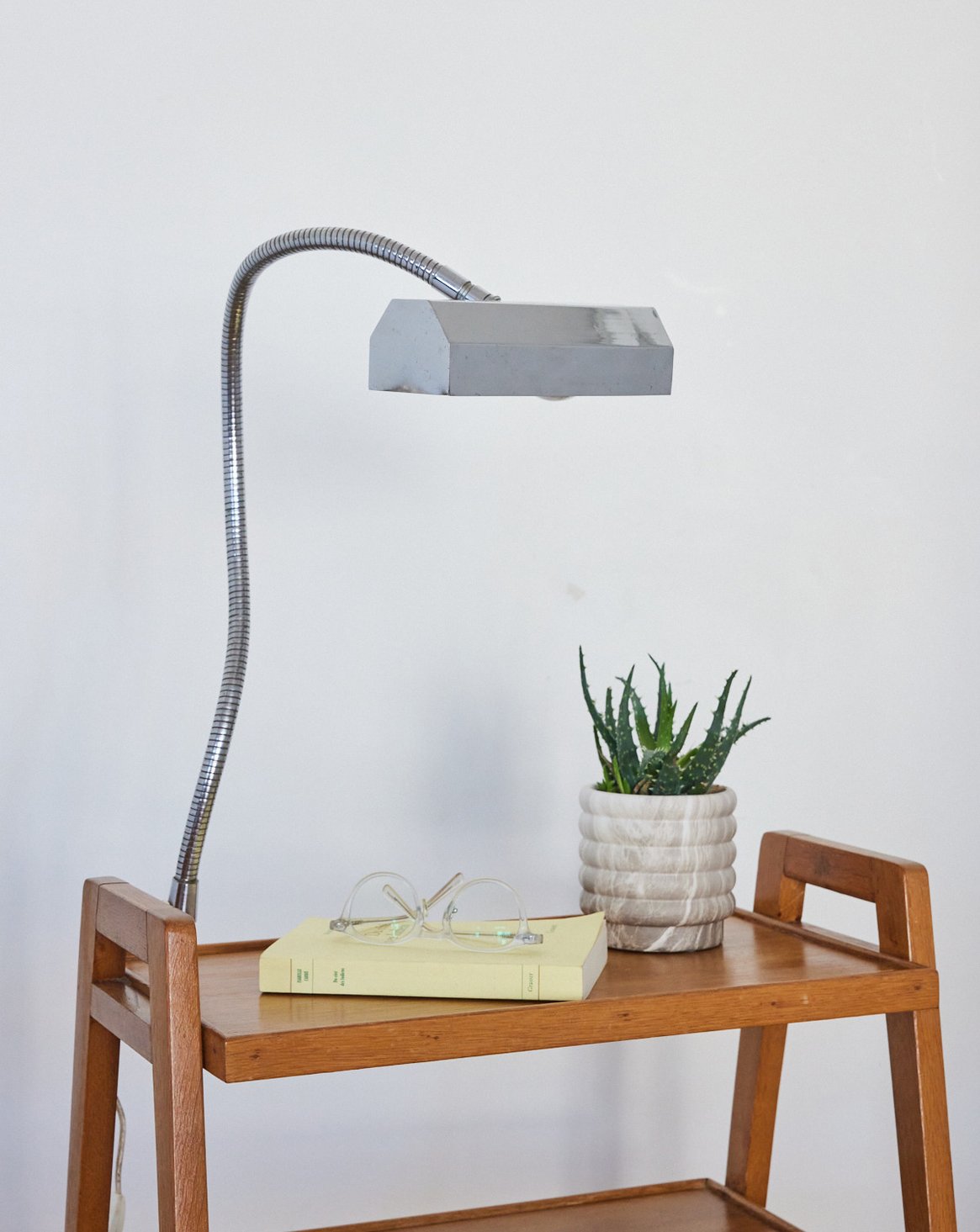 Lampe à poser en chrome Julia N°942 - Bon état, DEBONGOUT