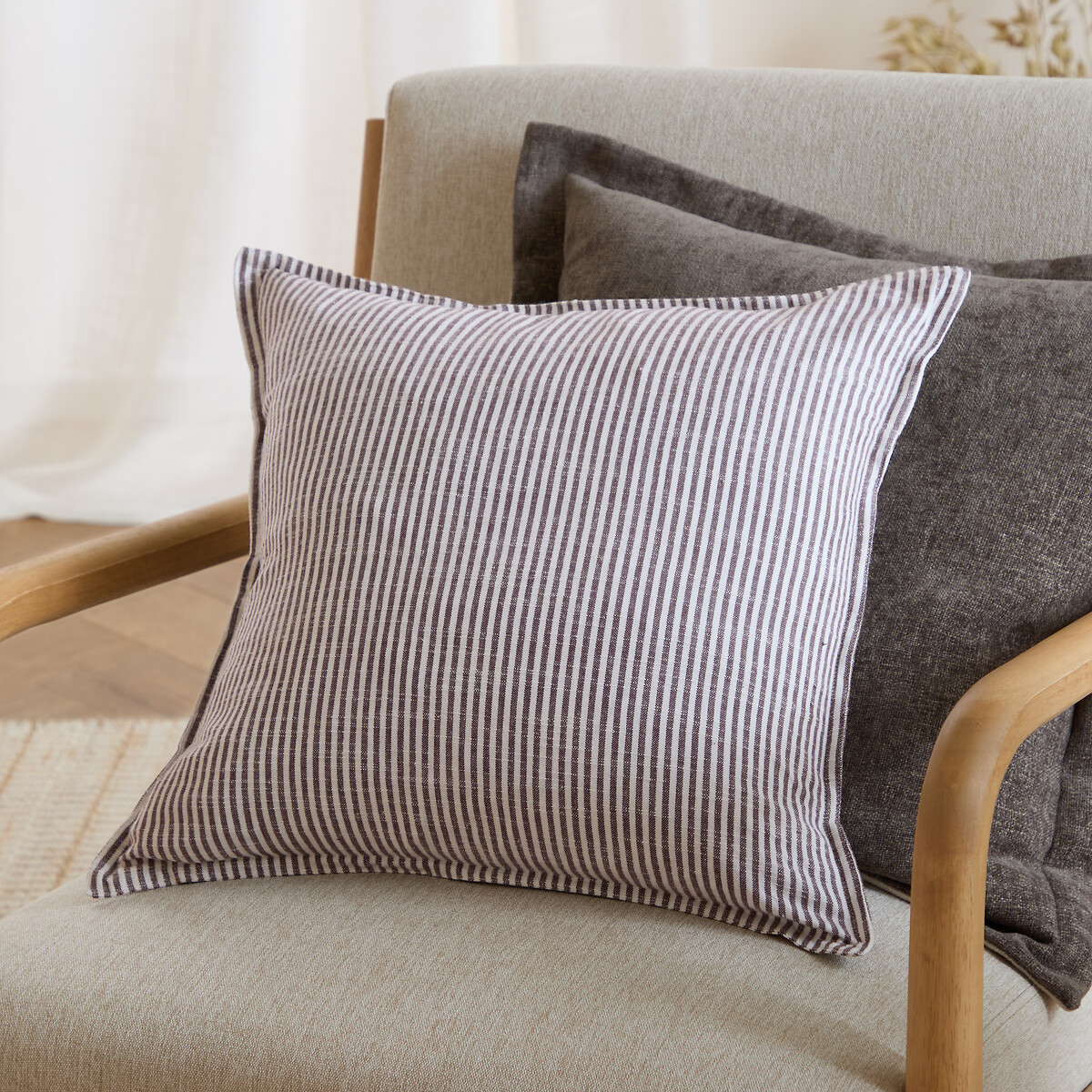 Truro Striped 100% Cotton Filled Cushion, YARD