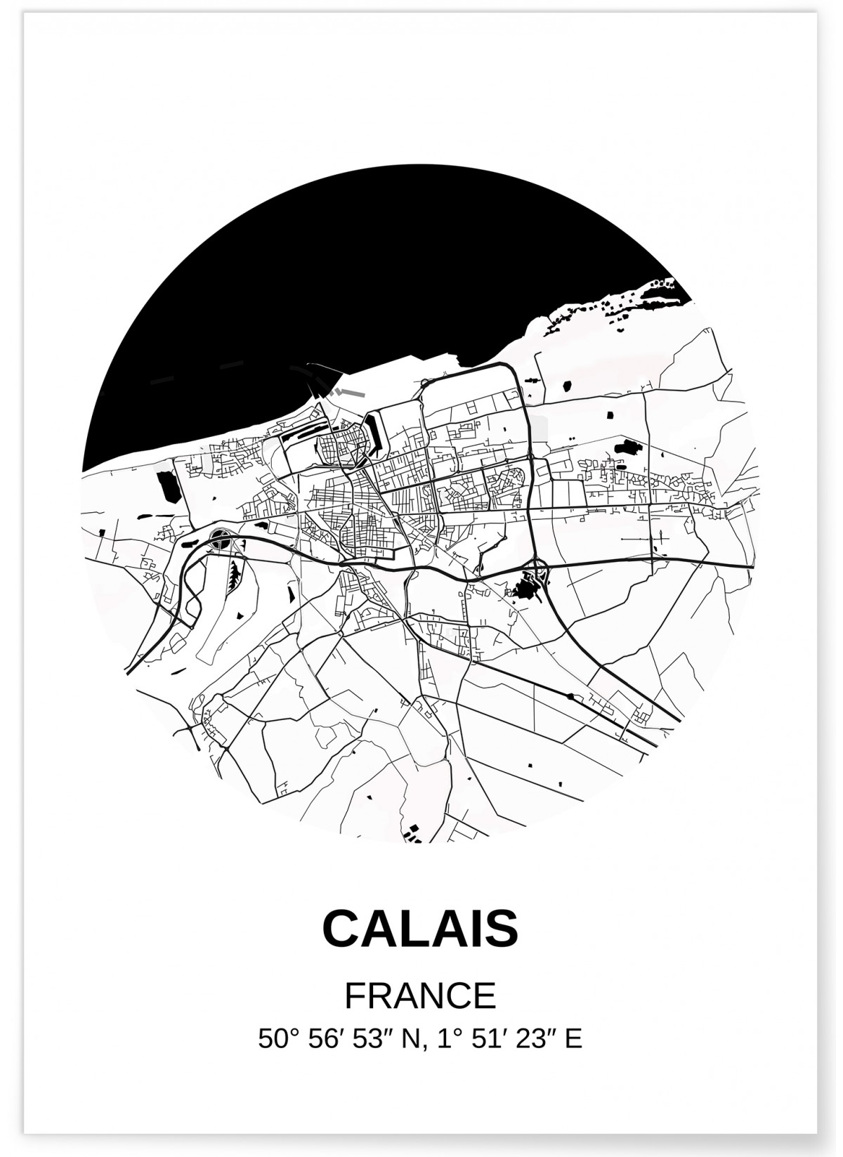 Affiche Carte Calais, L'AFFICHERIE