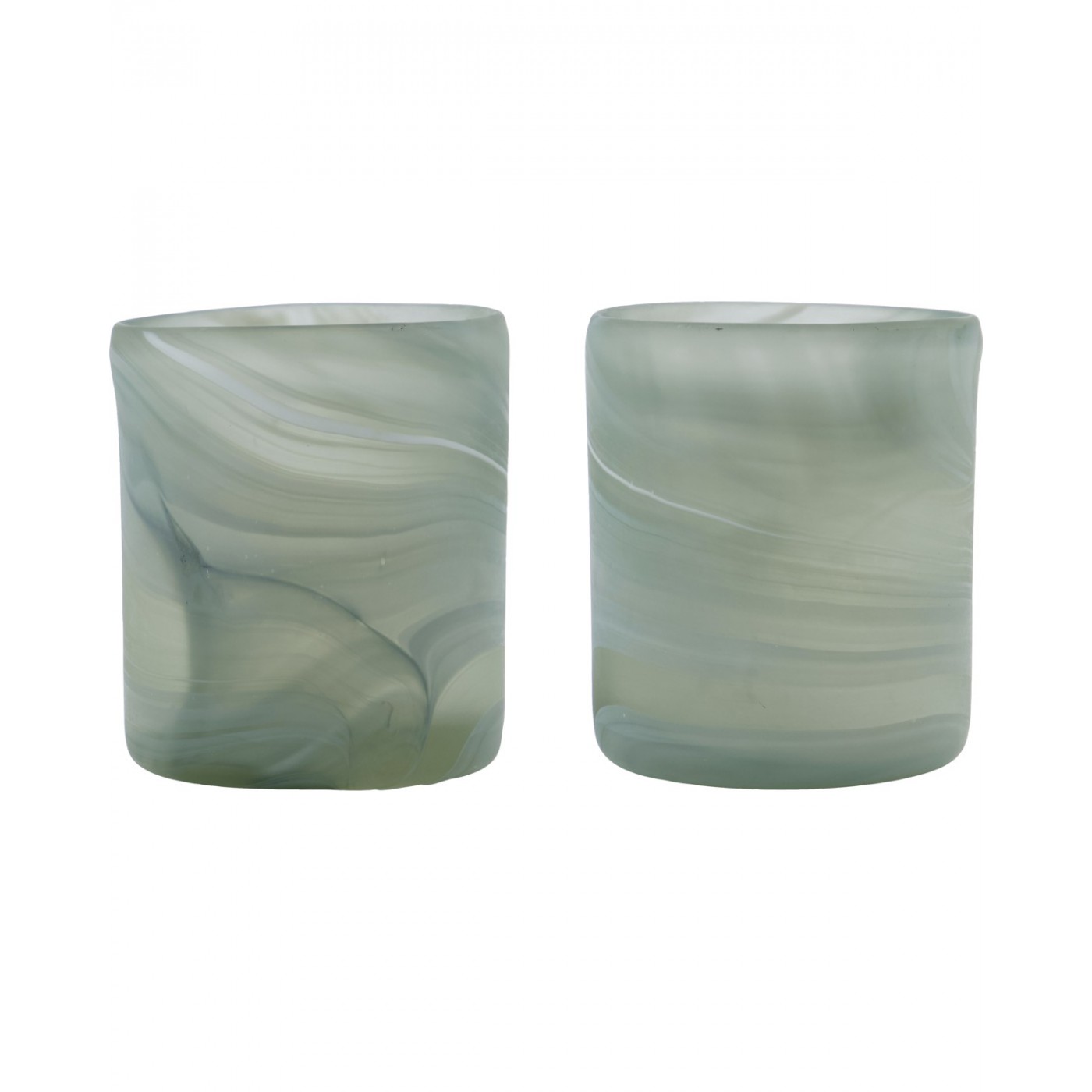 Lot de 2 photophores en verre Kae, HOUSE DOCTOR