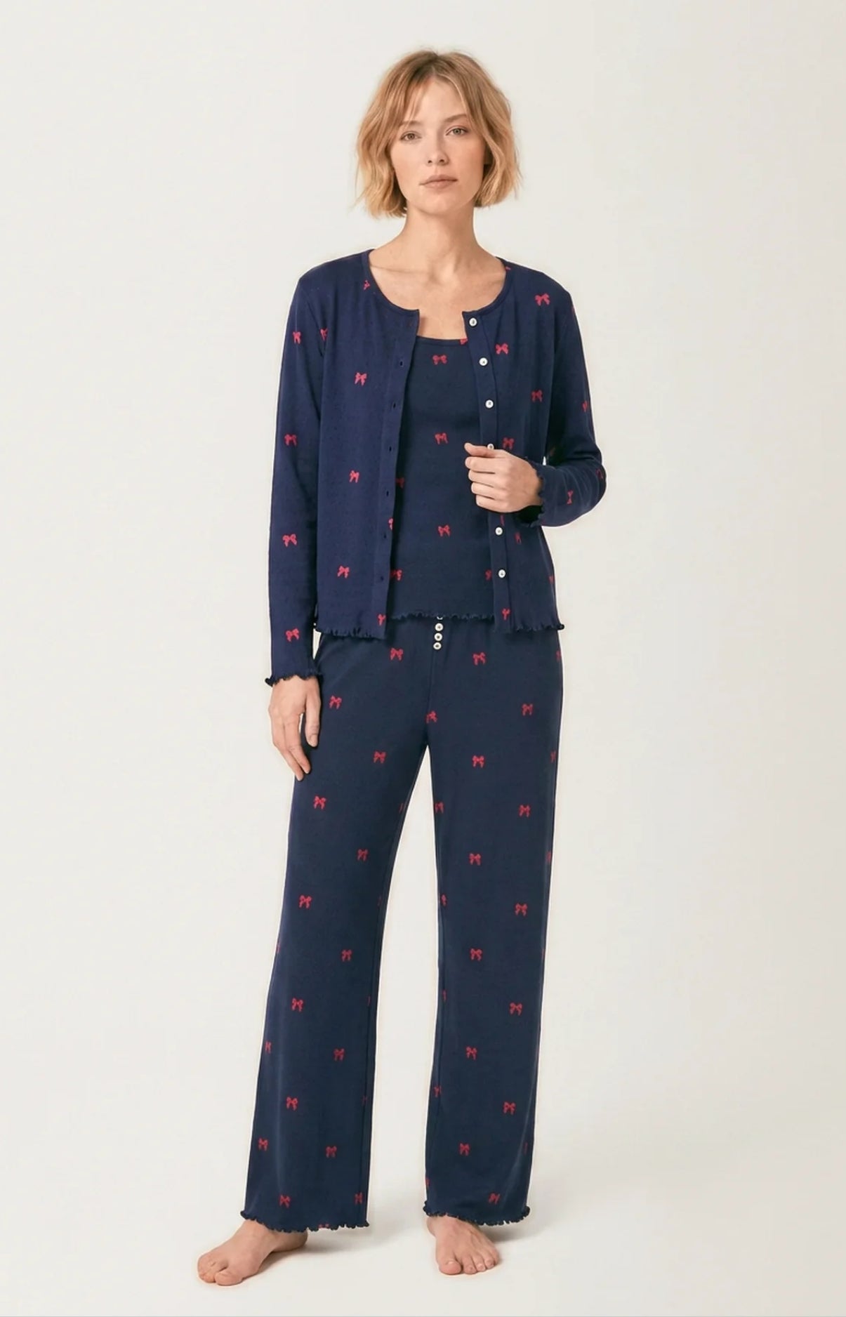 Set pyjama en pointelle de coton imprimé Rosie, ARTHUR