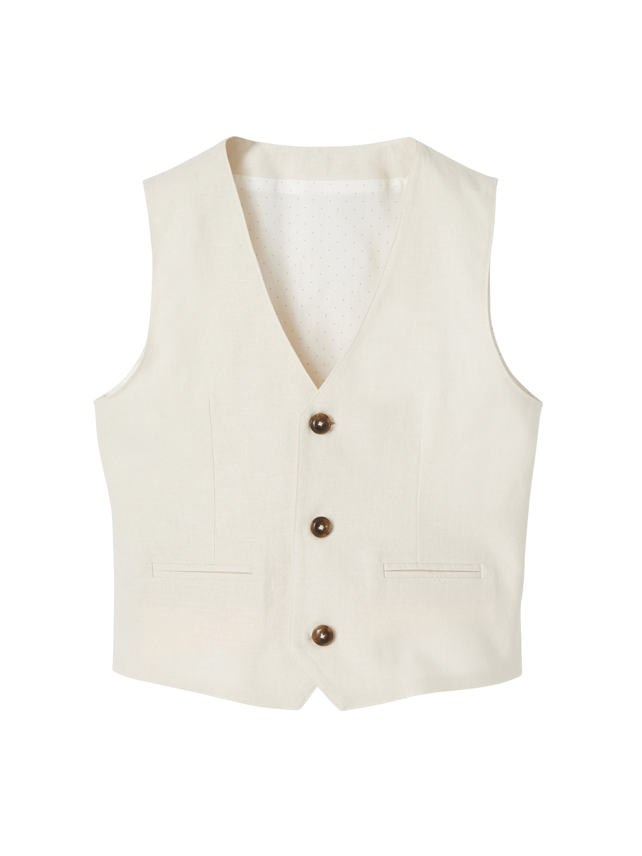 Veste sans manches de cérémonie en coton/ lin, VERTBAUDET