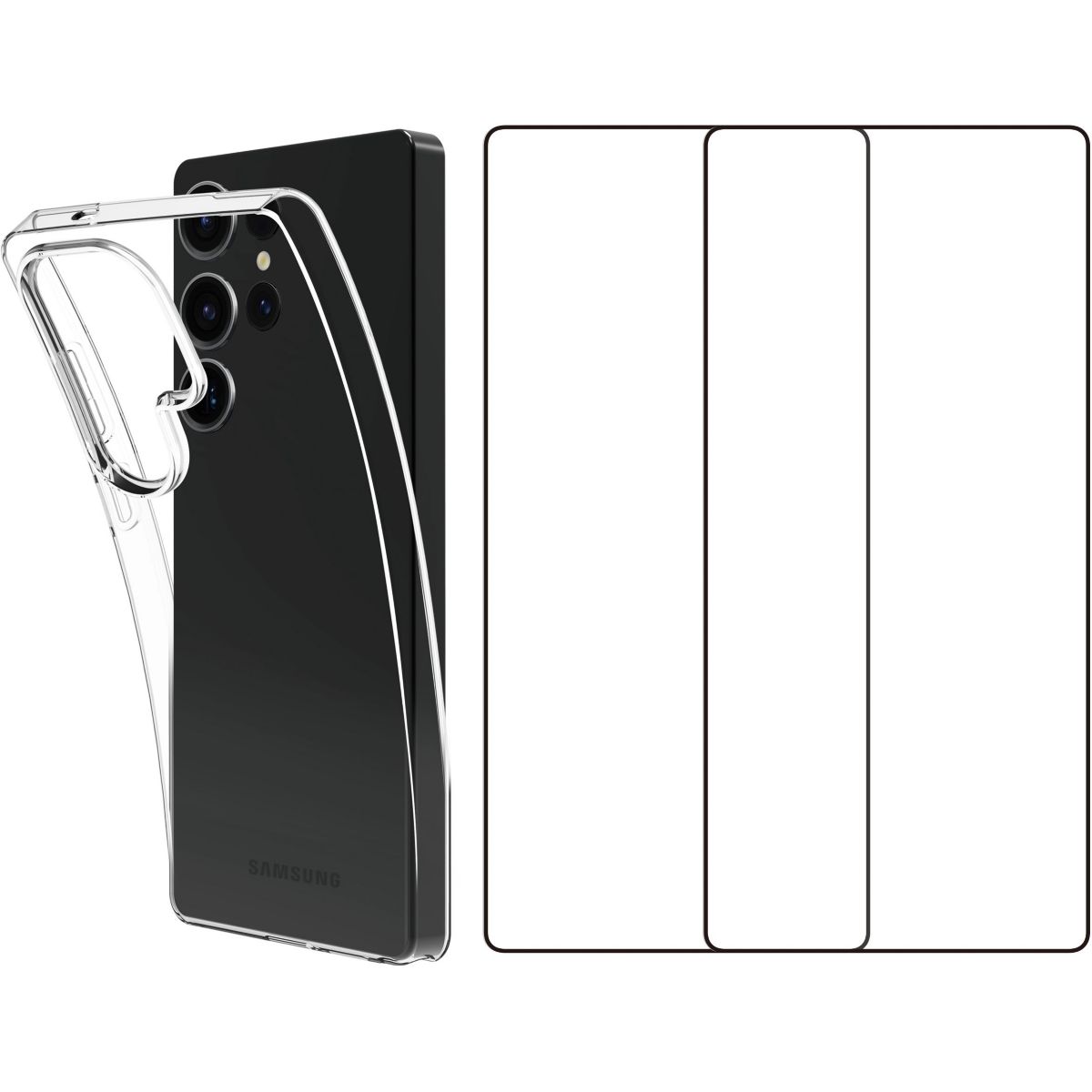 Pack Samsung S25 Ultra Coque + verre trempé, ESSENTIEL B