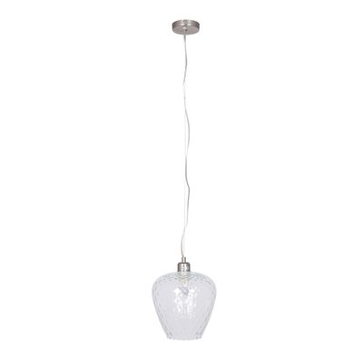 Clear Textured Glass with Silver Fittings Pendant Ceiling Light SO'HOME