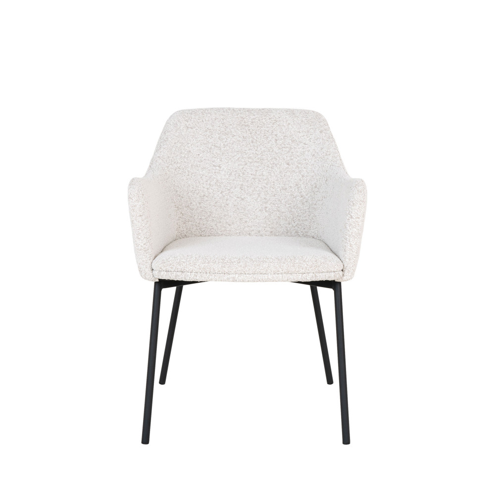 Lot de 2 fauteuils de table en tissu bouclette et métal- MELILLA, HOUSE NORDIC