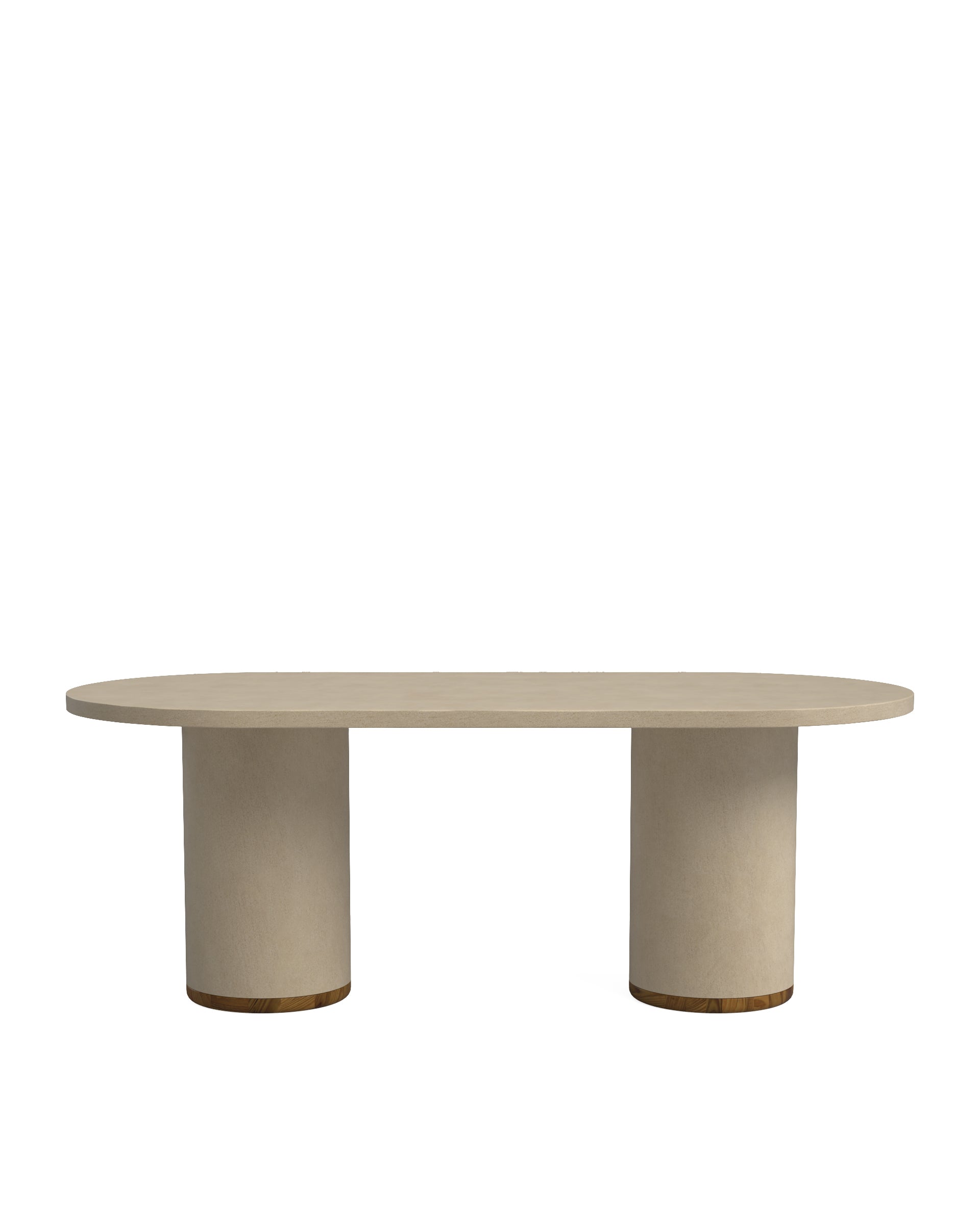 Table à manger en microciment blanc cassé 160 cm - DALIA, HANNUN