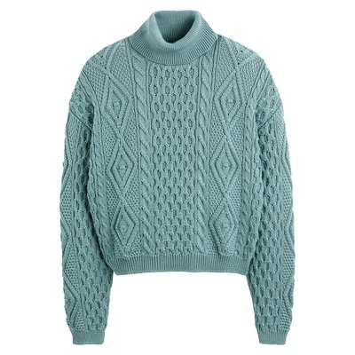 Merino Wool Turtleneck Jumper/Sweater in Cable Knit L’ENVERS X LA REDOUTE