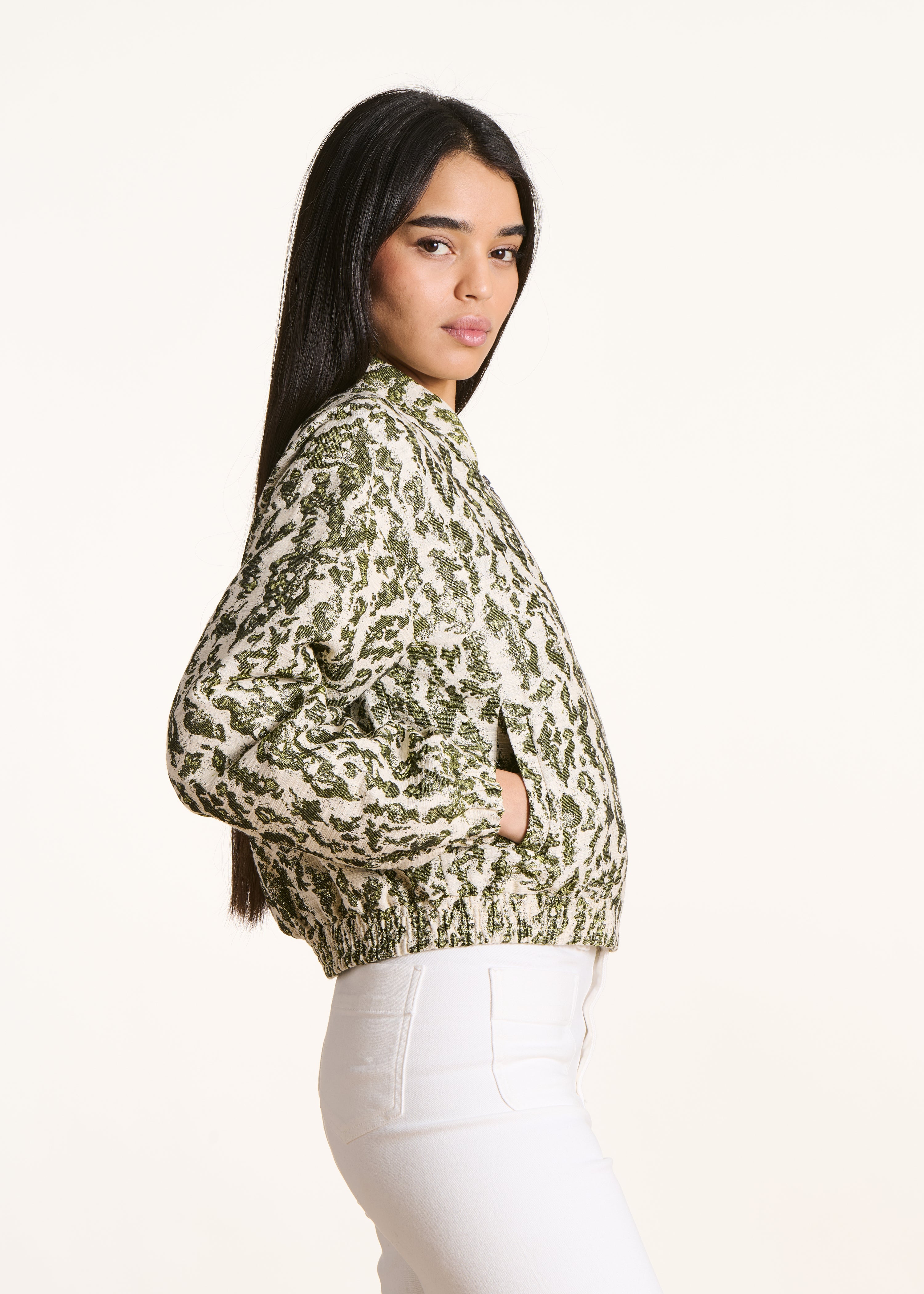 Blouson bomber en jacquard, LA FEE MARABOUTEE