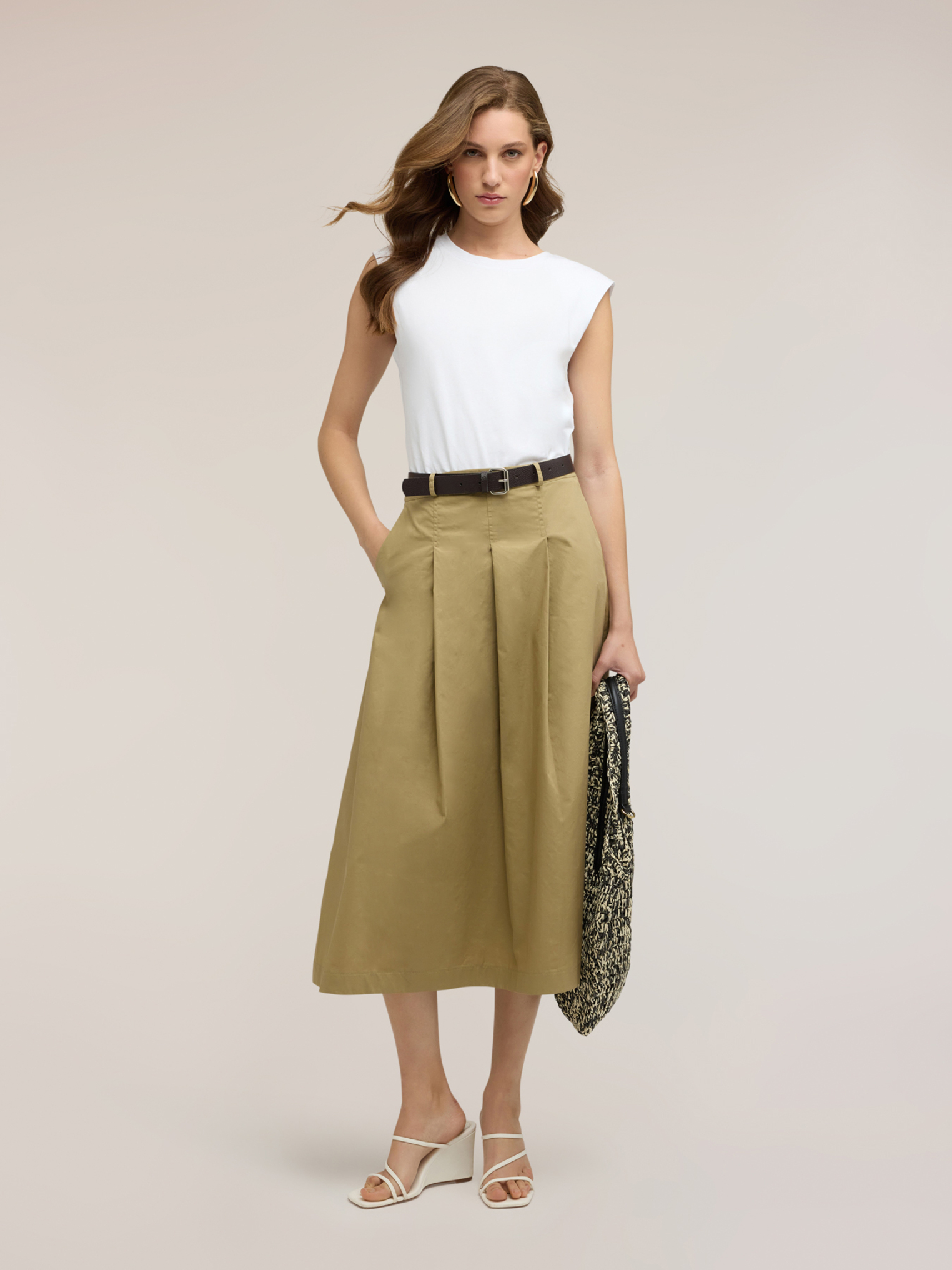 Robe midi avec ceinture et jupe, MOTIVI