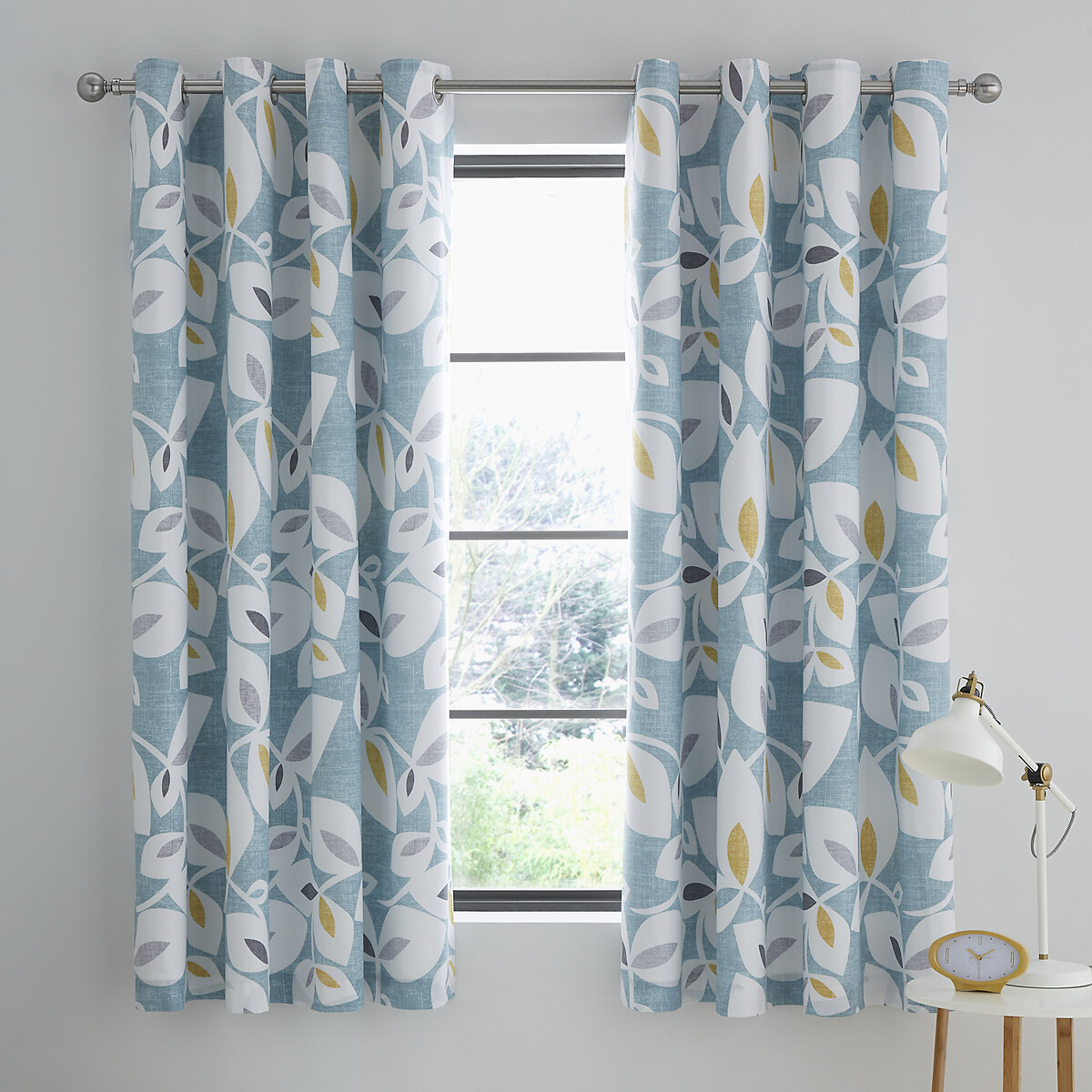 Catherine Lansfield Inga Leaf Eyelet Curtains , CATHERINE LANSFIELD
