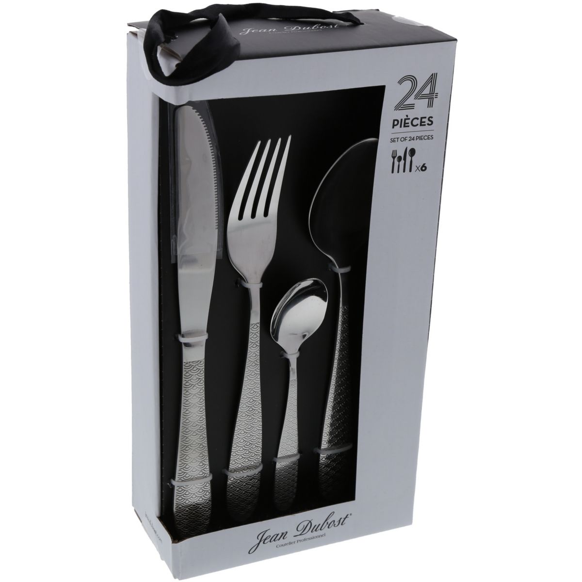 Ménagère JEAN DUBOST FLOWER 24 pièces en boite cadeau, JEAN DUBOST