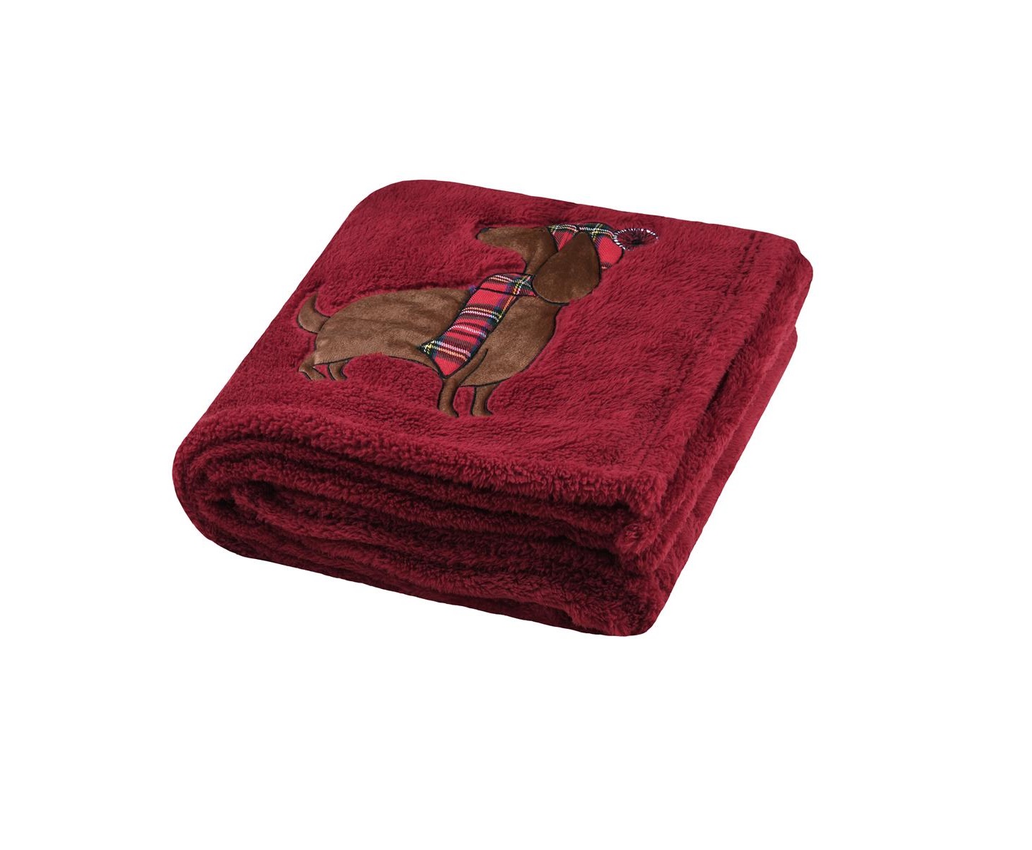 Plaid douillet Chien avec bonnet rouge, EDEN