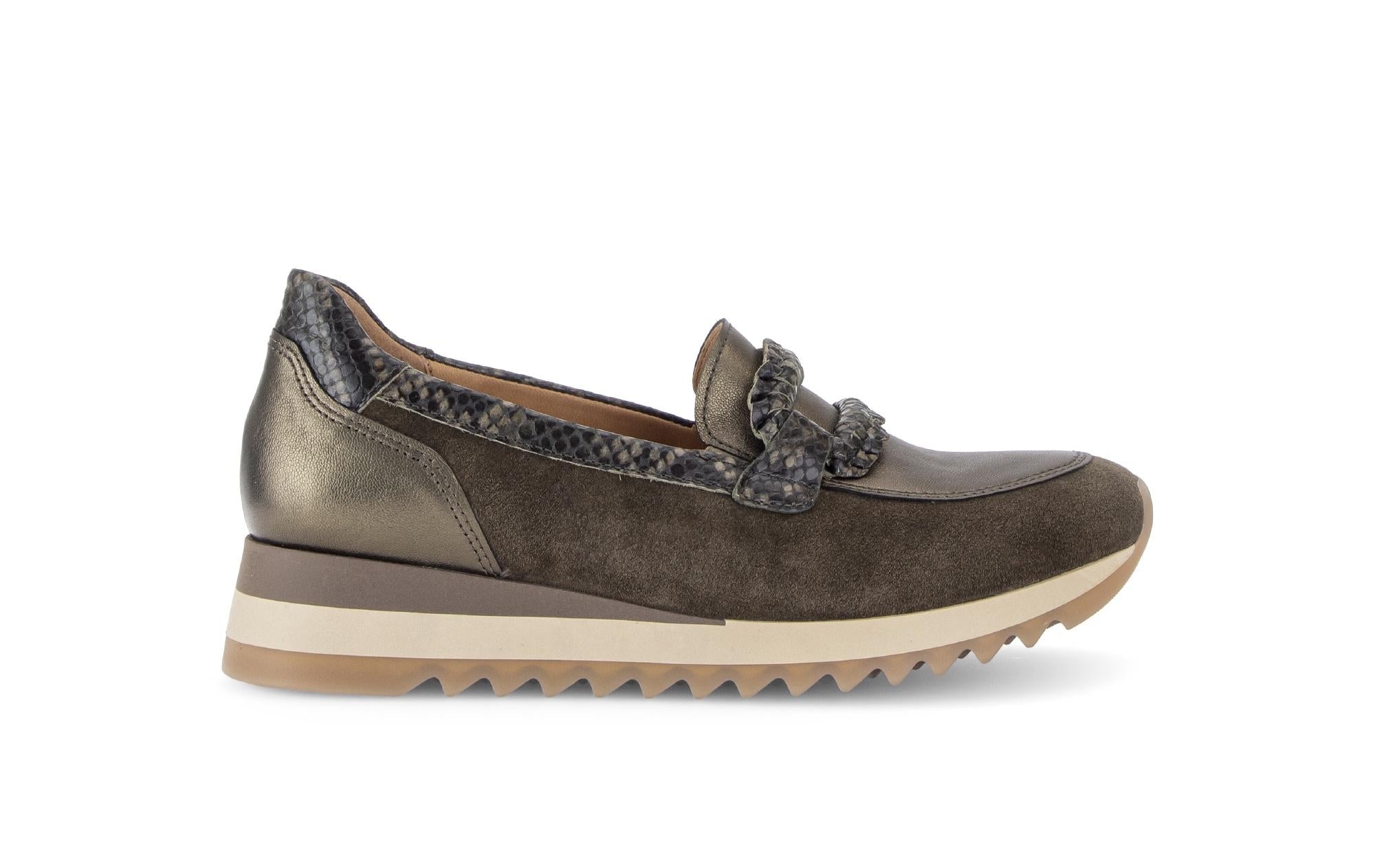 Mocassins en cuir à talon compensé, GABOR