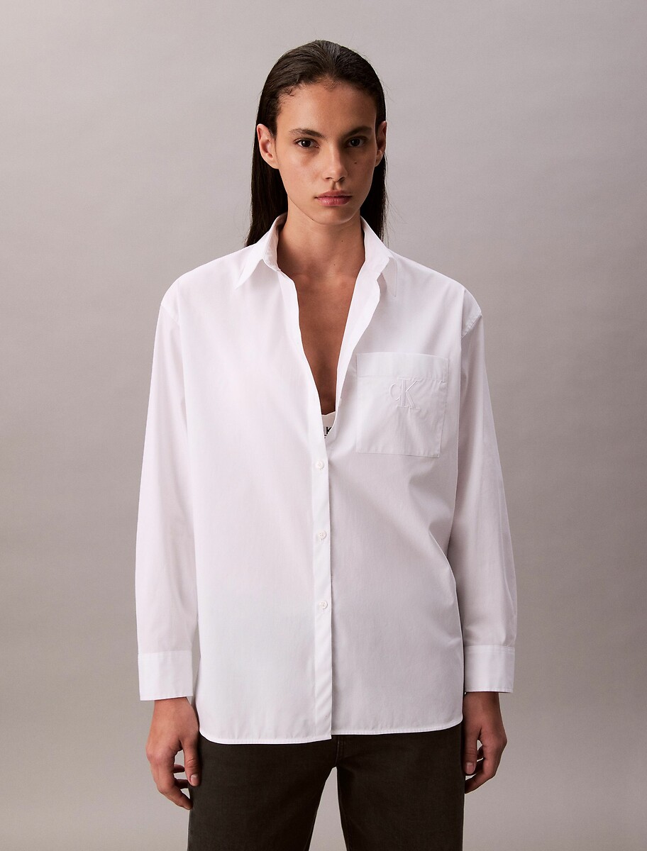 Stretch Cotton Poplin Shirt, CALVIN KLEIN JEANS
