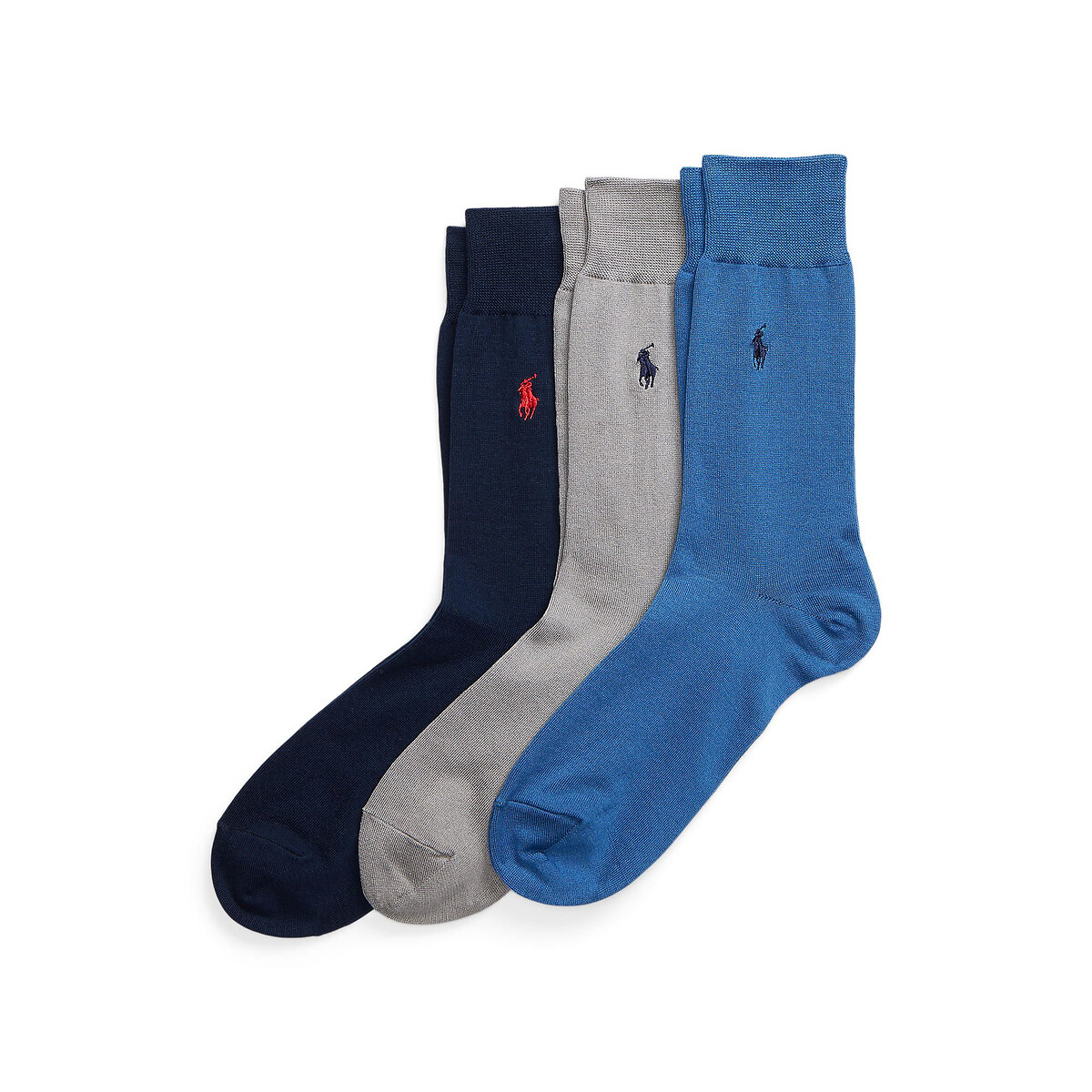 Image of Pack of 3 Pairs of Lisle Socks in Cotton Mix