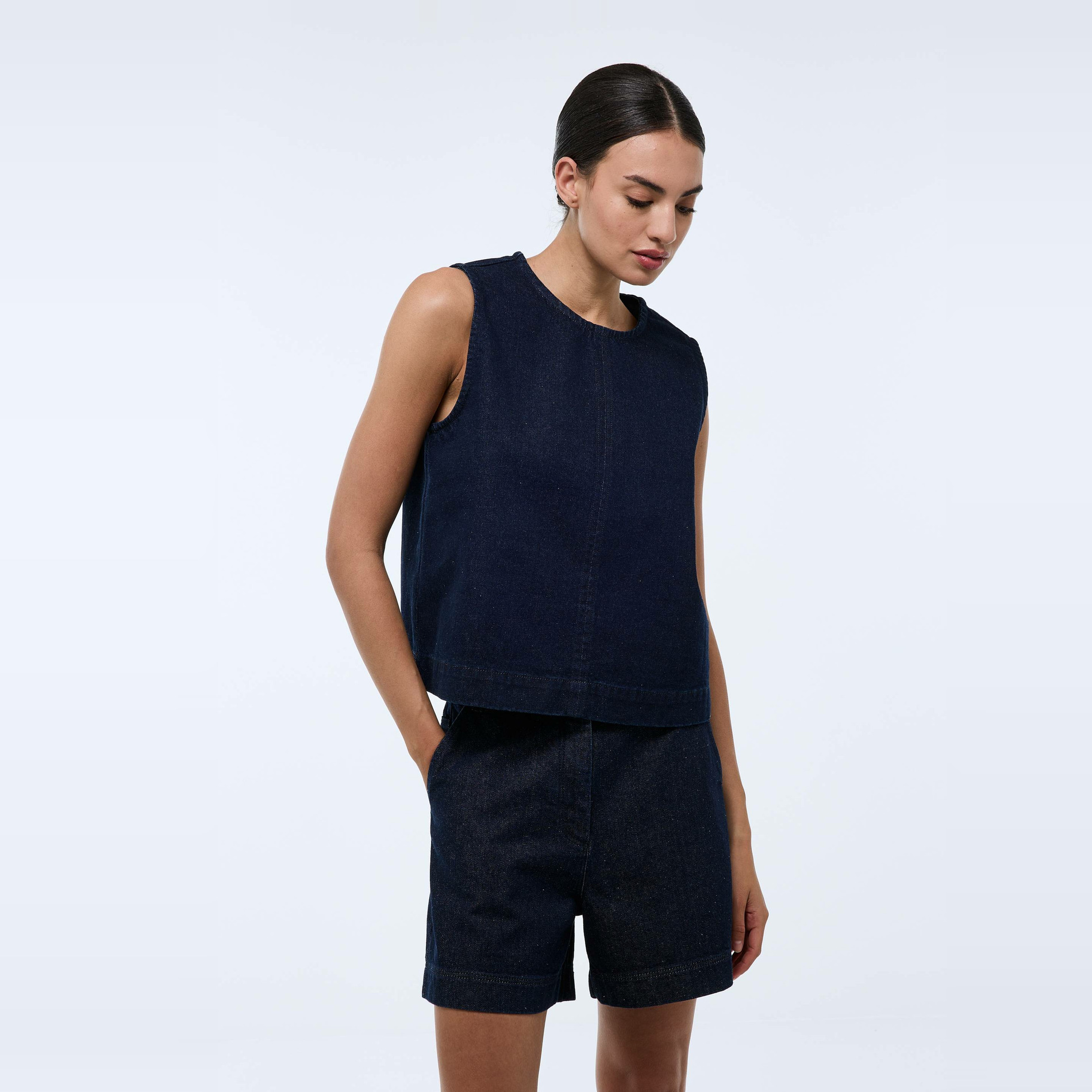 Top sans manches uni en coton BIO GOTS, MONOPRIX