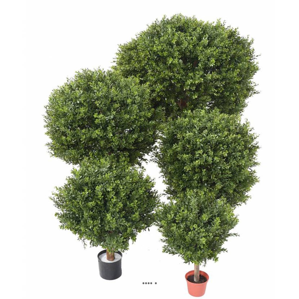Boule de buis artificiel sur tronc extérieur, ARTIFICIELLES